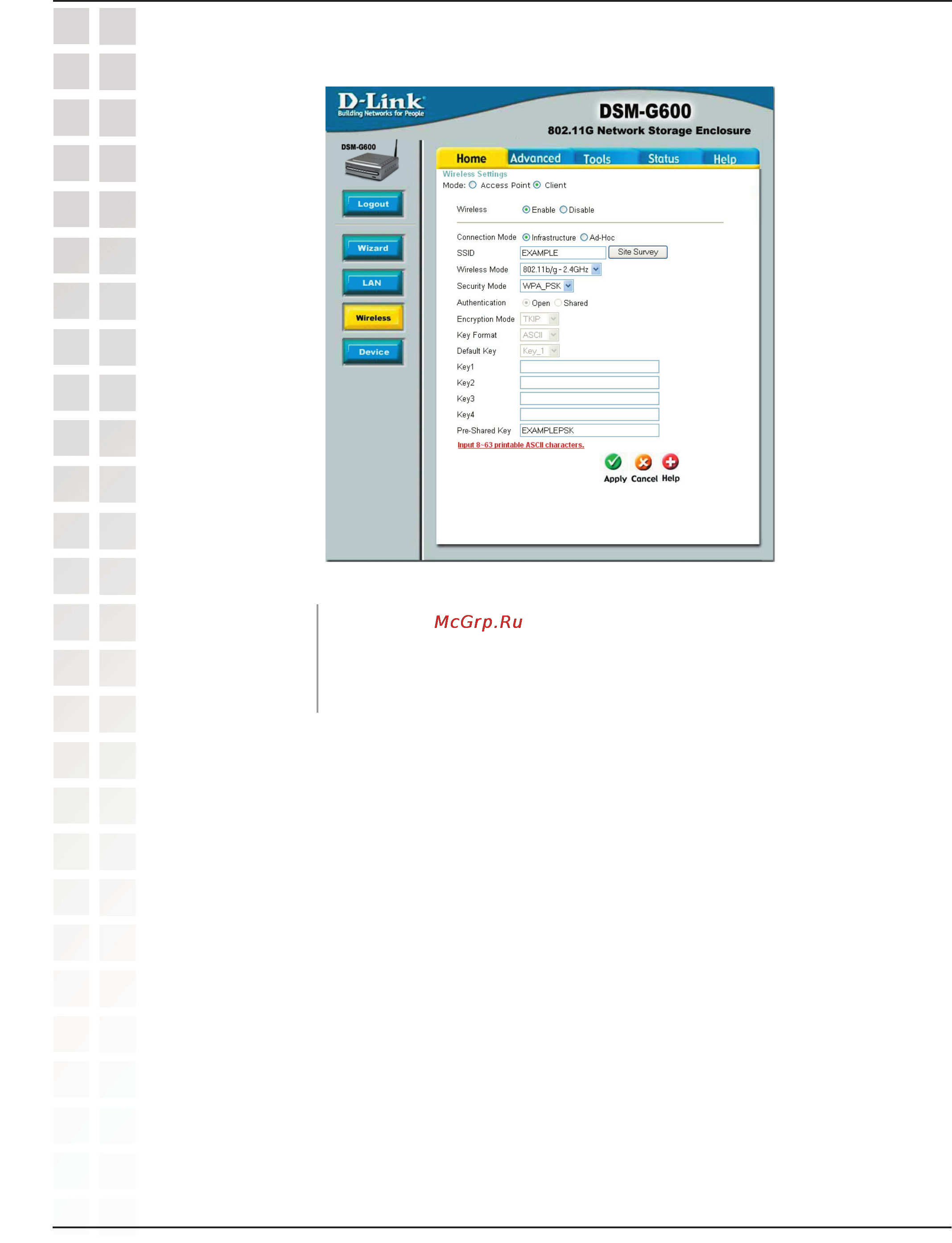 D-Link DSM-G600 [33/74] Wpa psk client mode