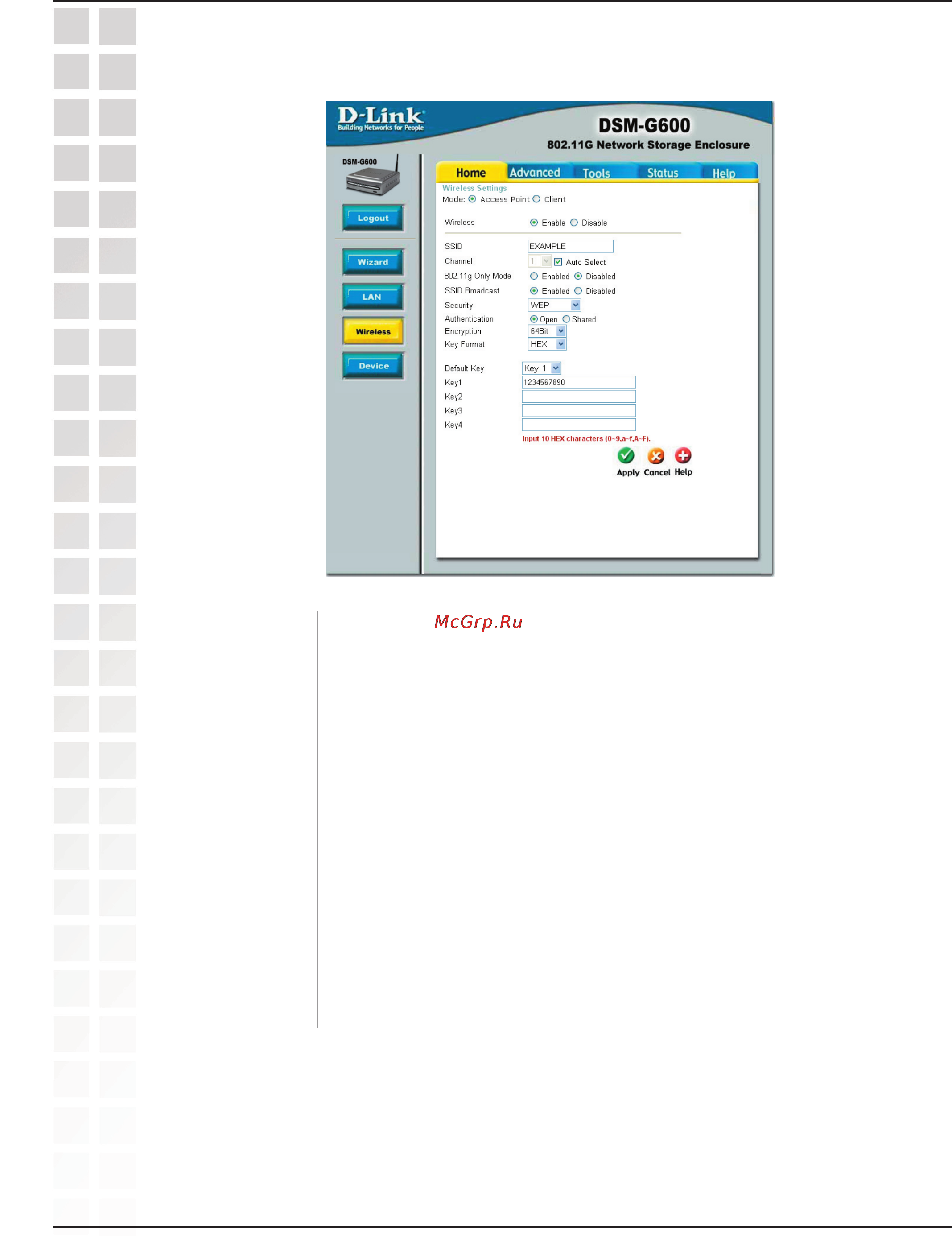 D-Link DSM-G600 [35/74] Wep access point mode