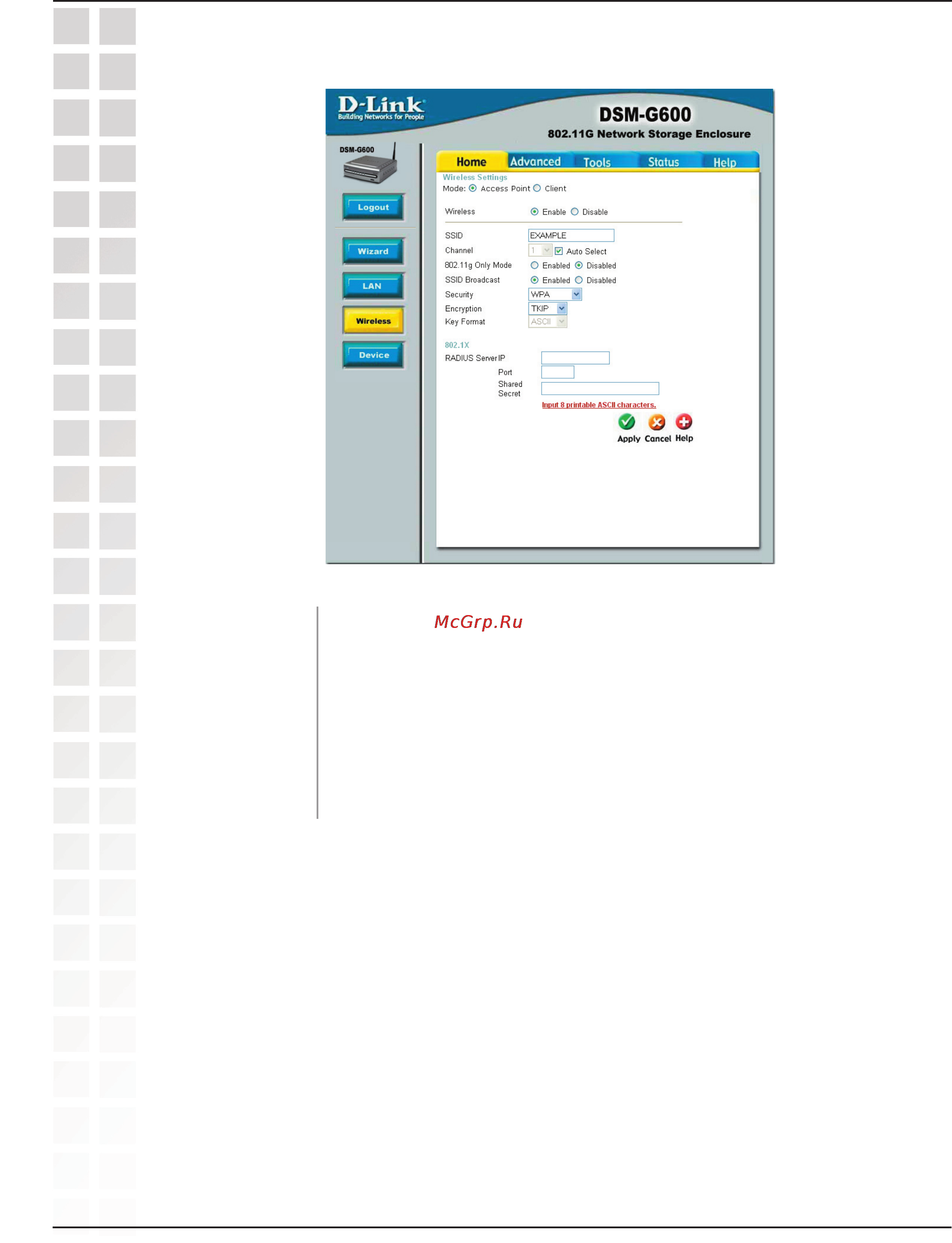 D-Link DSM-G600 [37/74] Wpa access point mode