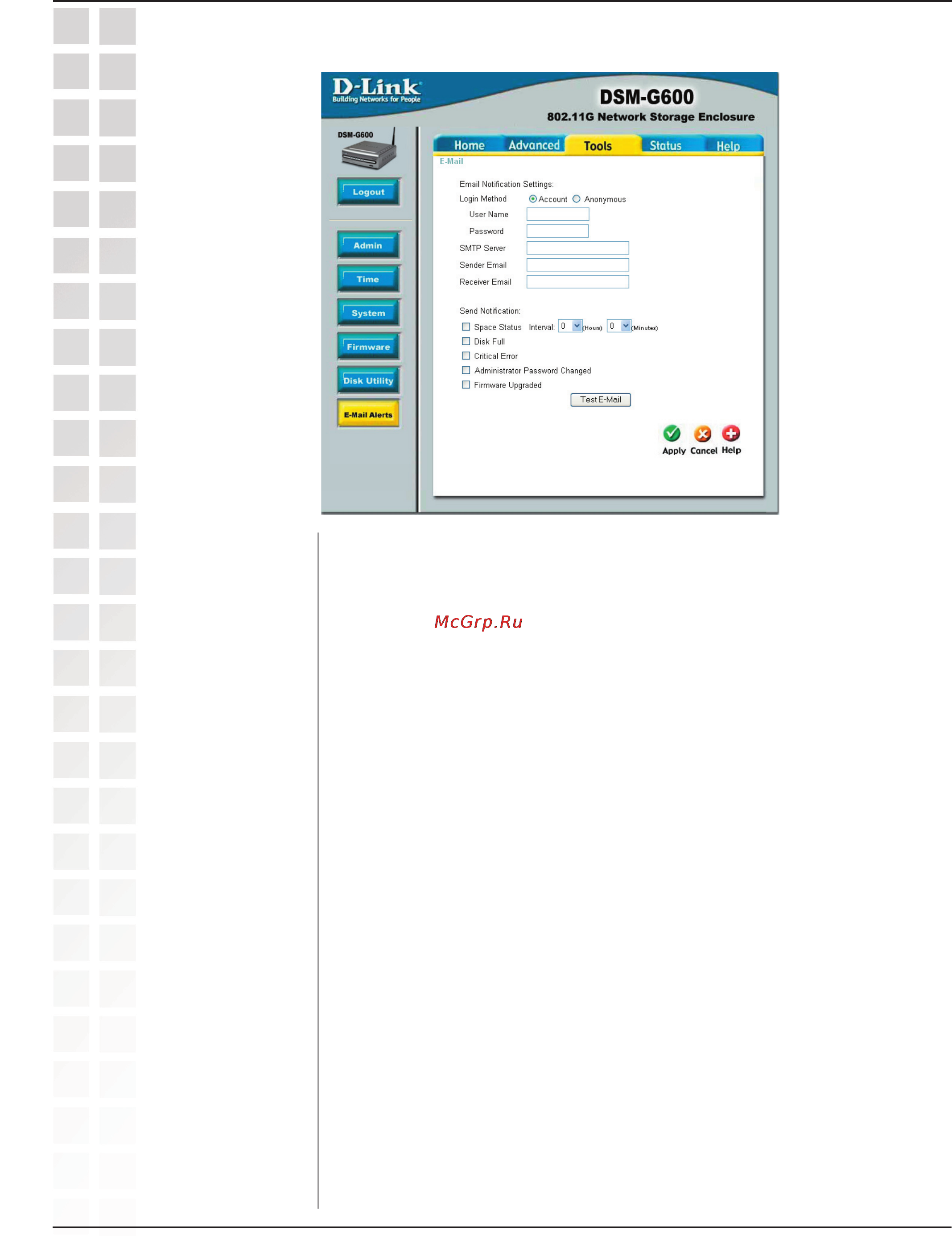 D-Link DSM-G600 [53/74] E mail alerts