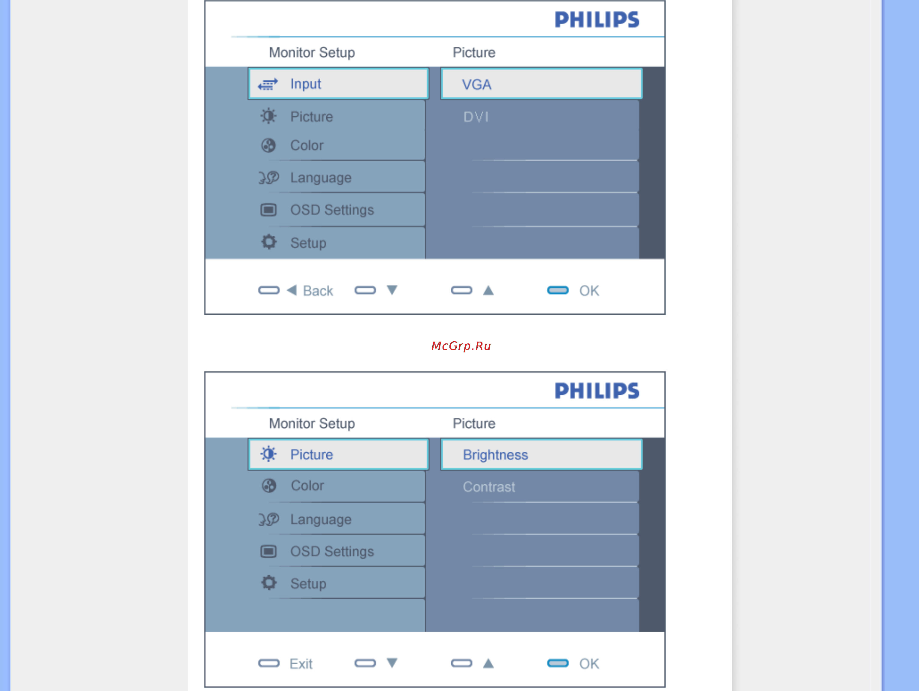 Philips 201E1SB [47/76] Аналоговый модели