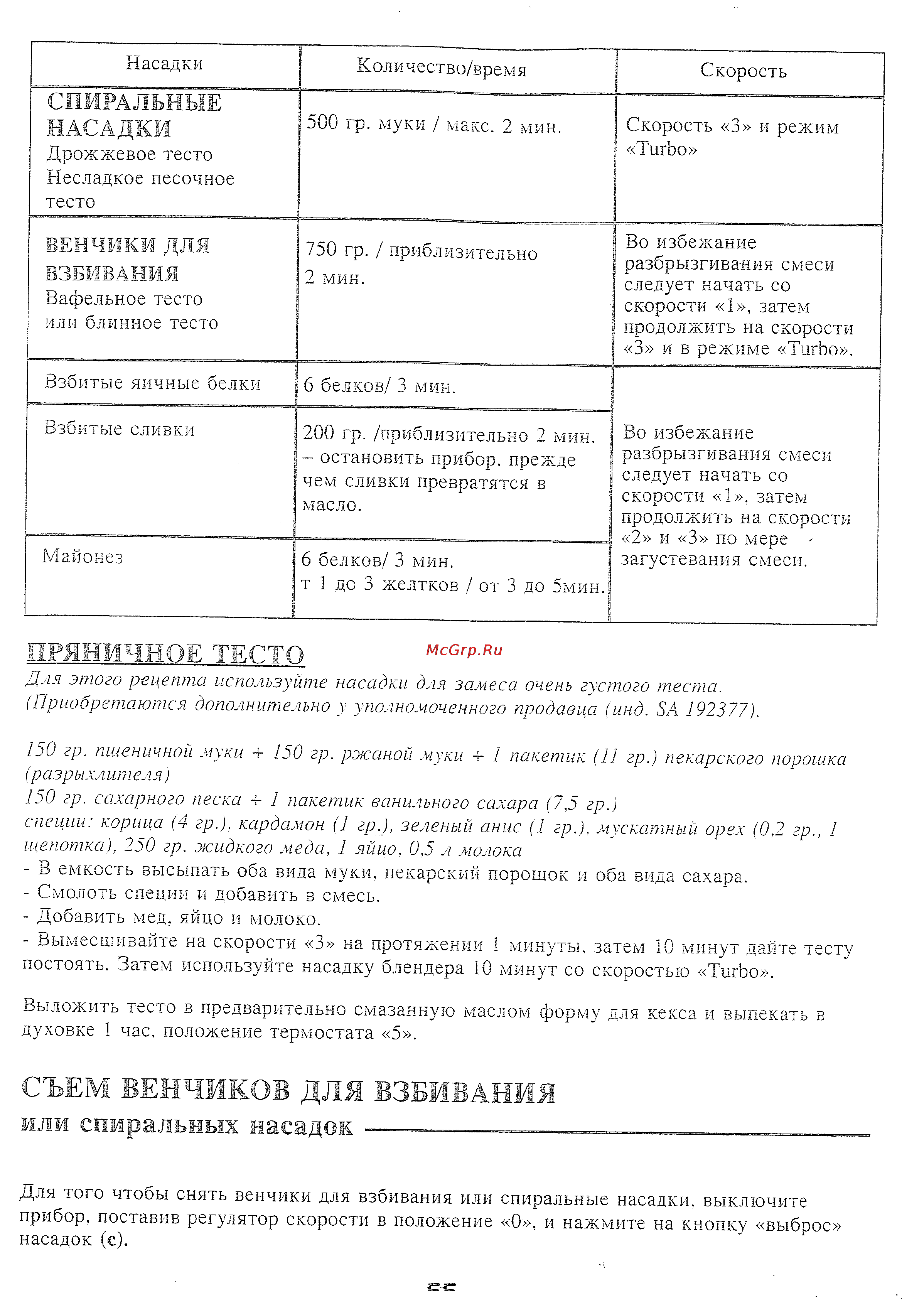 Tefal HT300188 [5/6] Съем венчиков для взбивания или спиральных насадок
