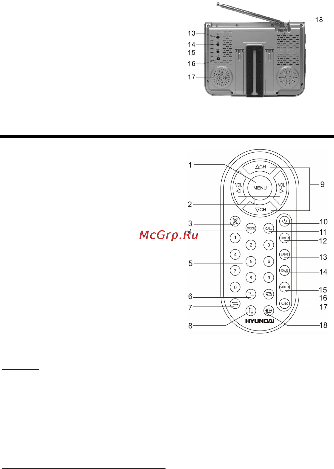 Hyundai H-LCD704 [5/27] Remote control