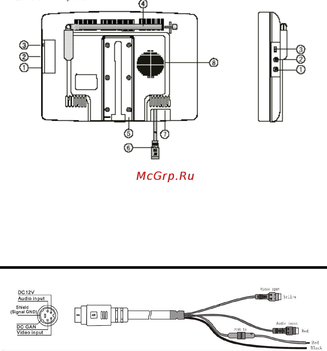 Hyundai H-LCD701 [4/22] Audio video signal dc 12v connecting wire