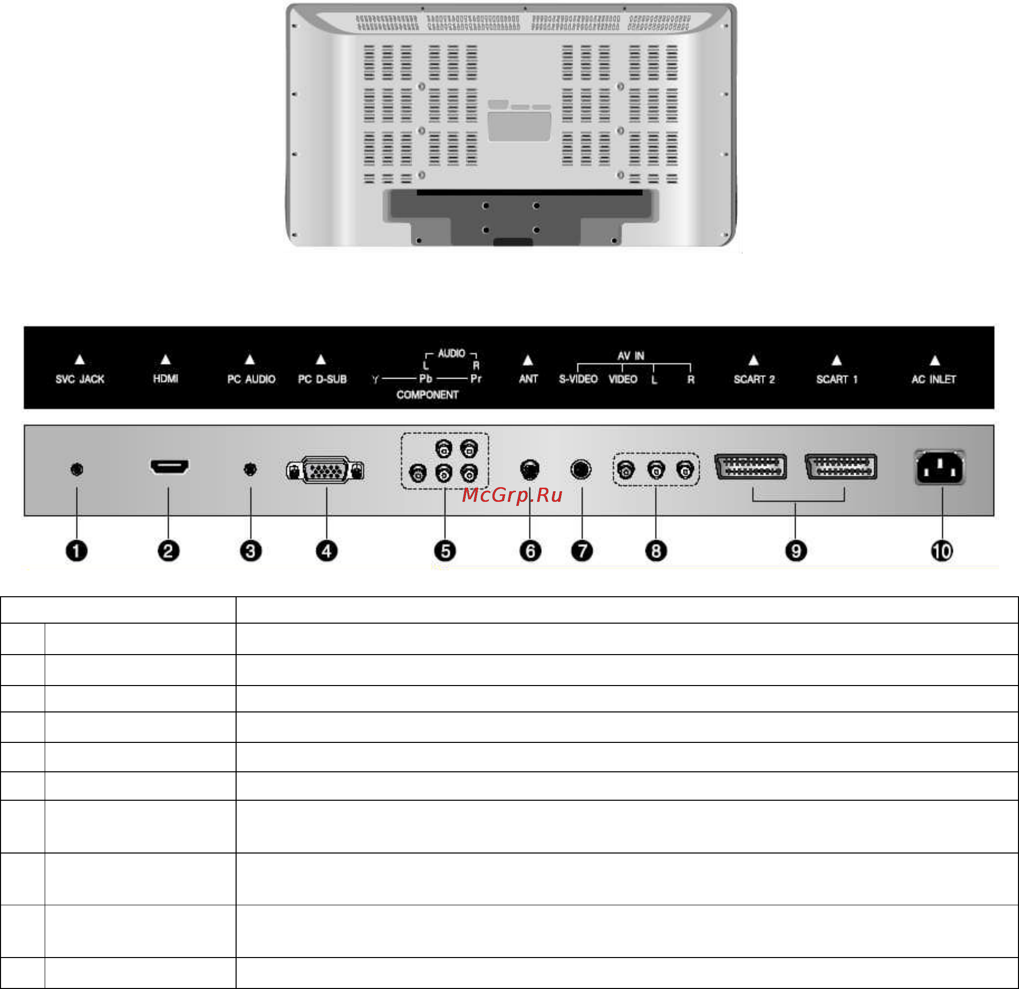 Hyundai H-LCD3205 [6/22] Задняя панель