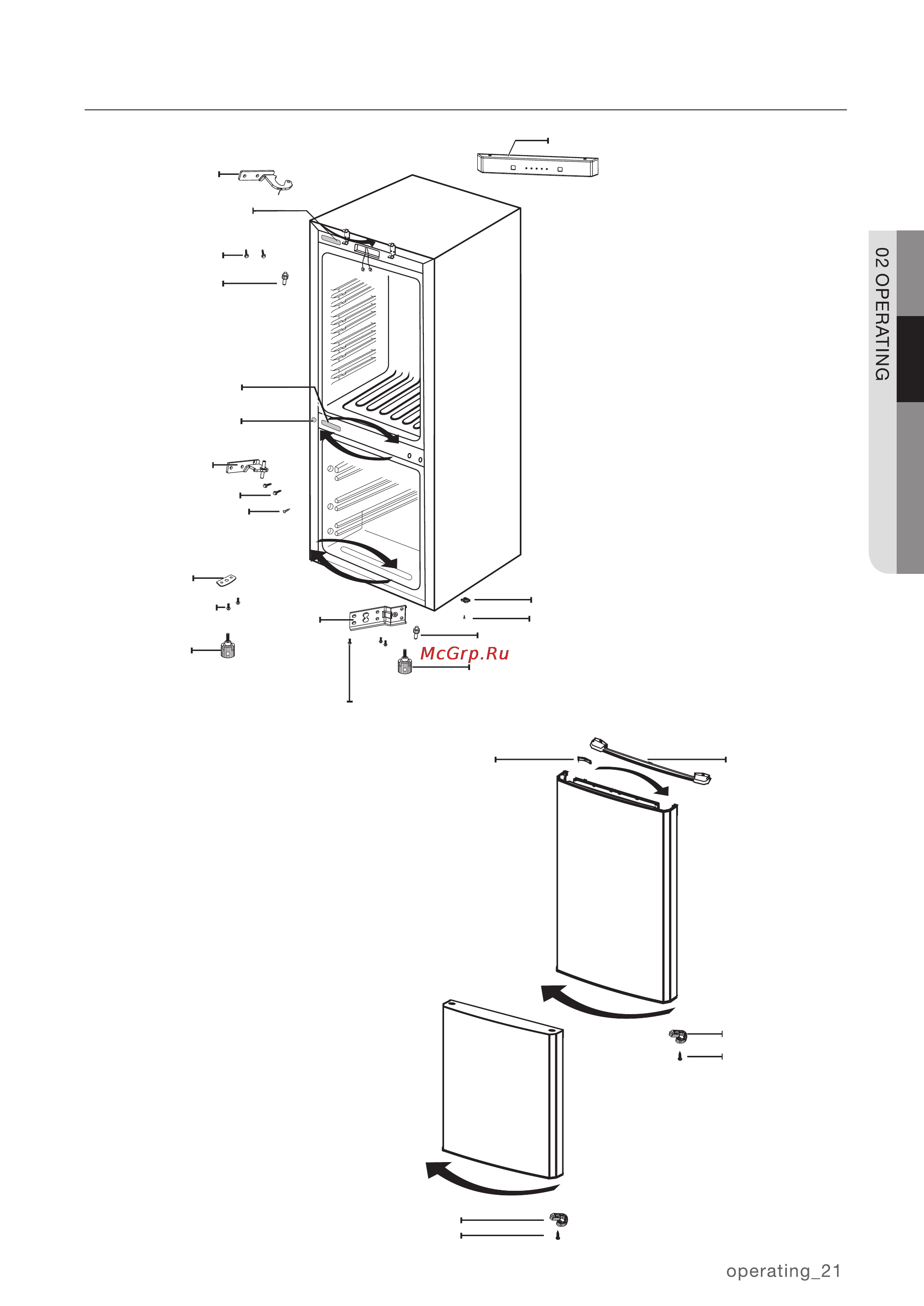 Samsung RL40Z [21/28] Изменение направления открывания дверец 2