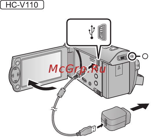 Panasonic HC-V110EE-S Silver [10/28] Подключение к электрической розетке