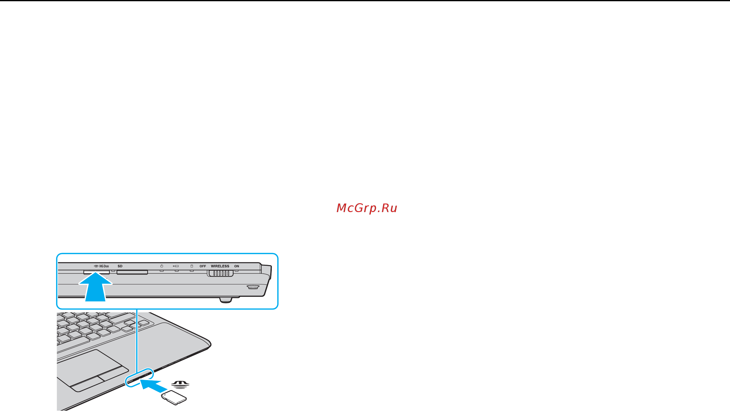 Sony VPCCW2S1E [44/162] Установка и извлечение карты памяти memory stick