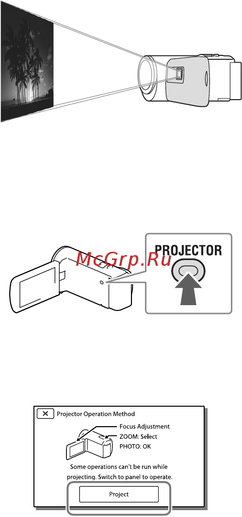 Sony HDR-PJ220E [78/104] Використання вбудований проекто