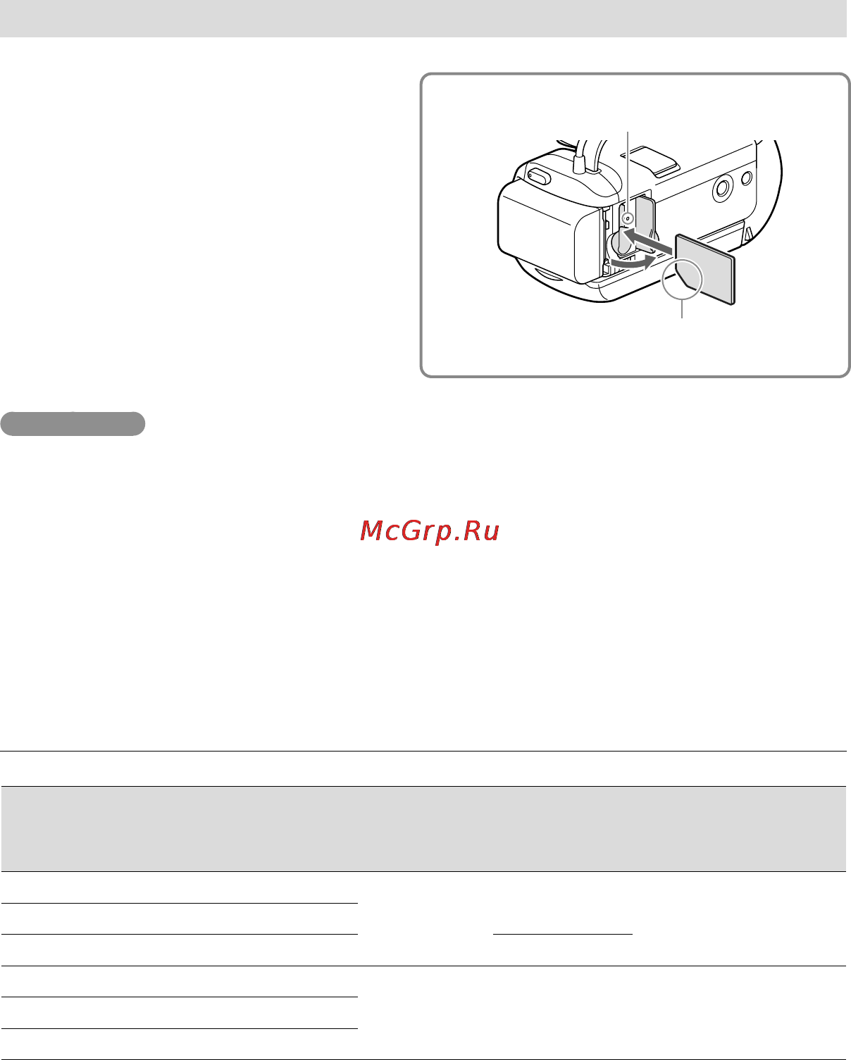 Sony HDR-CX320EB [18/104] Установка карты памяти