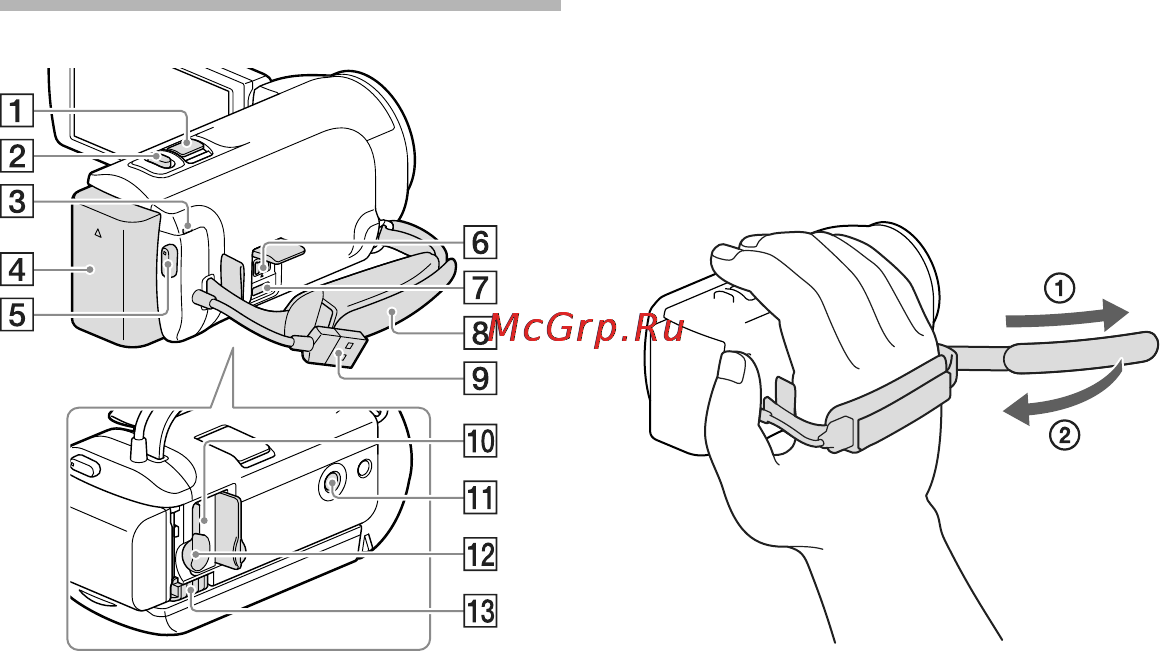 Sony HDR-CX320EB [65/104] Фіксація п ястевого ременя