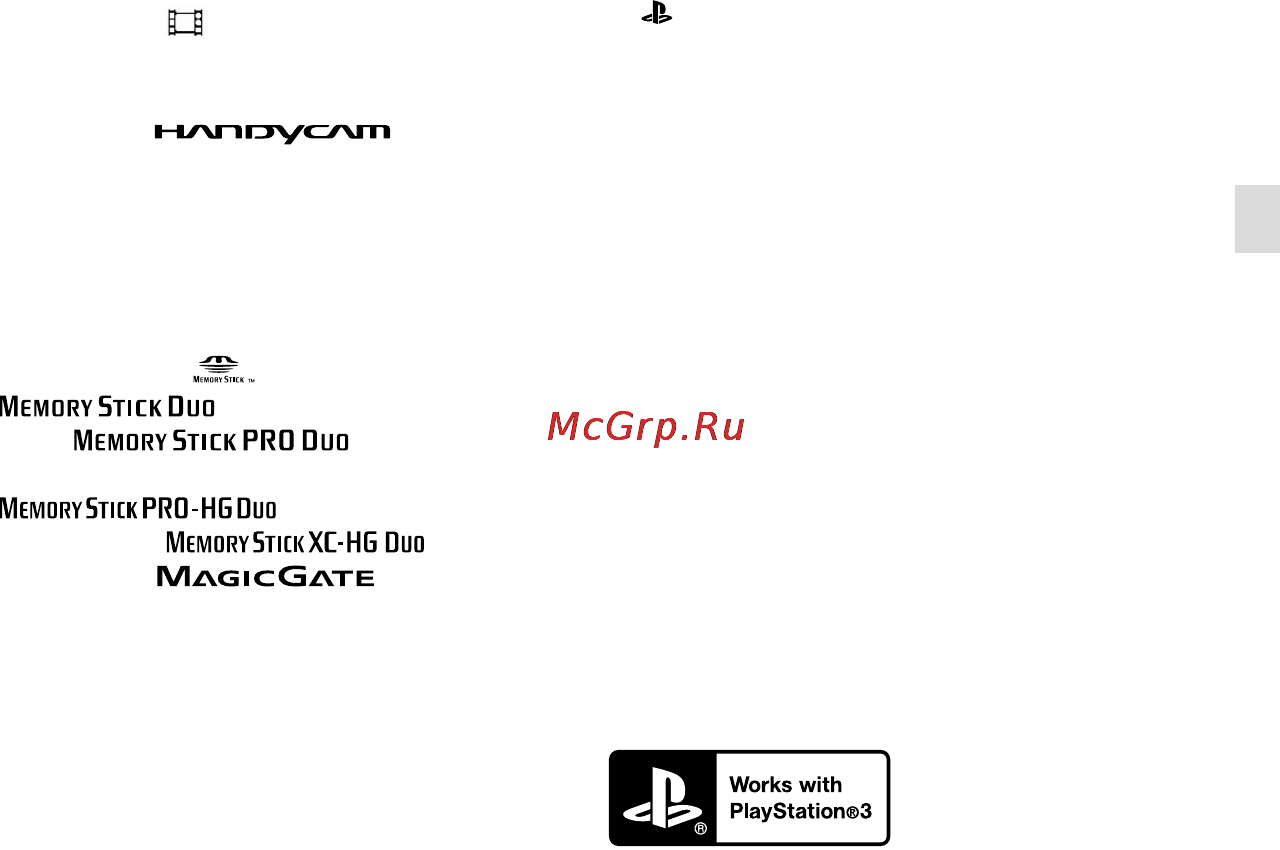 Sony HDR-CX320EB [99/104] Про торговельні марки