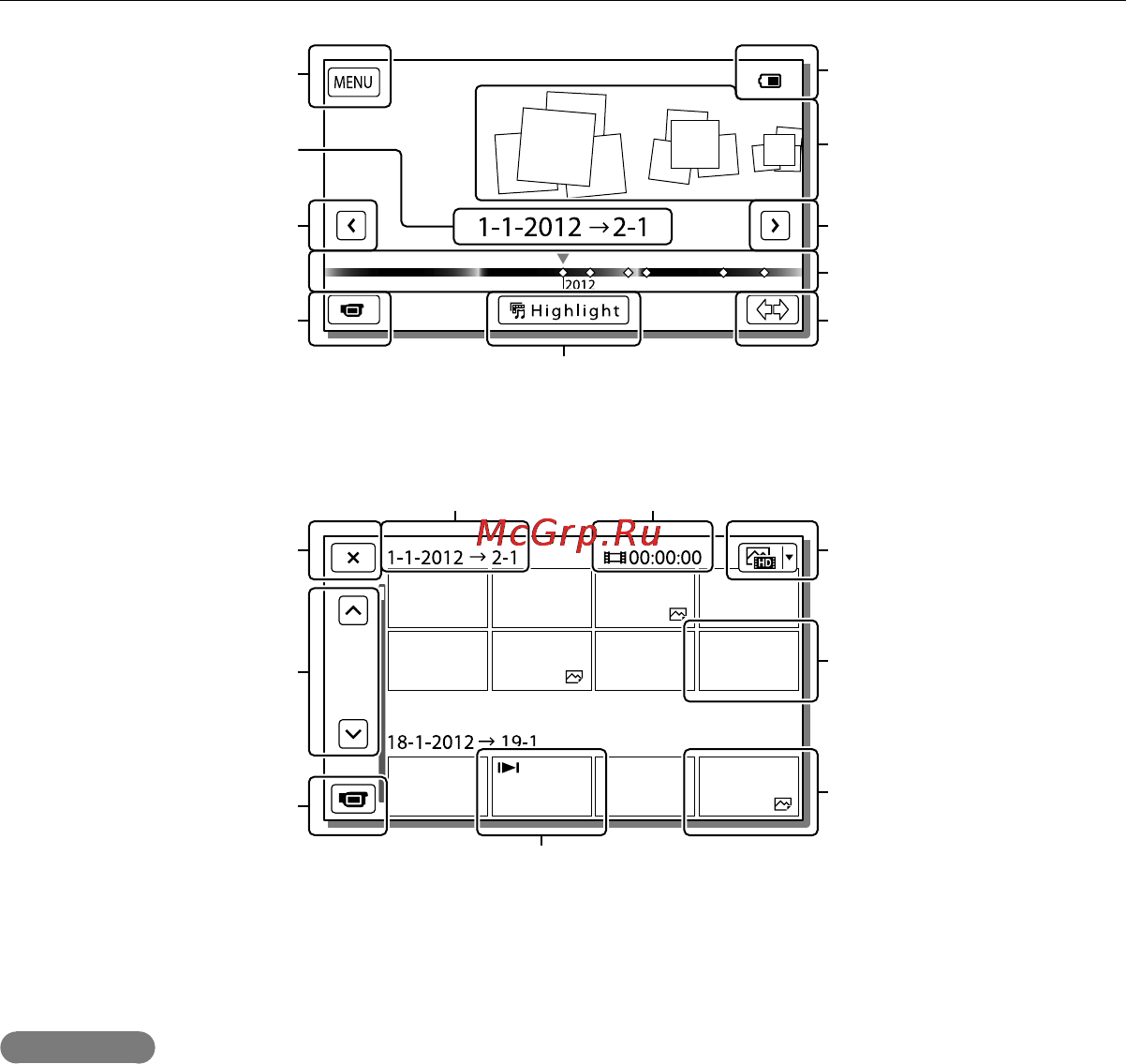 Sony HDR-CX210 [112/167] Індикація на екрані event view