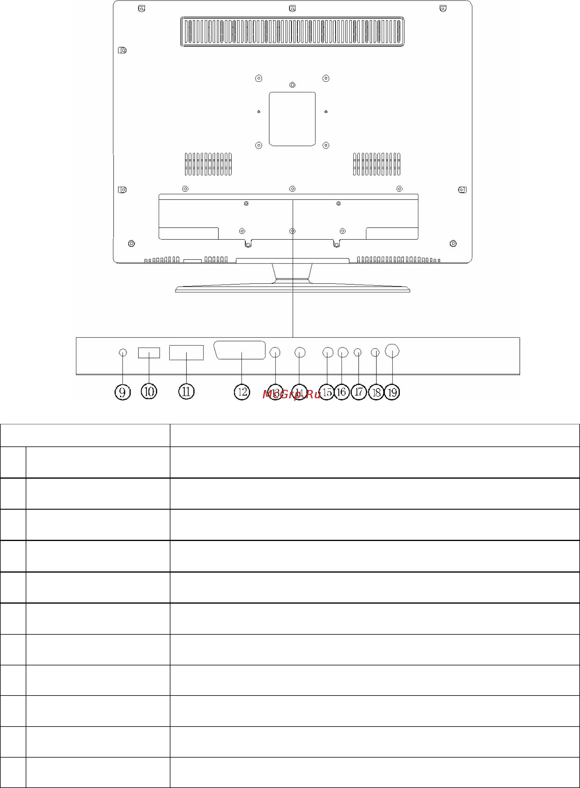 Hyundai H-LCD2200 [7/18] Задняя панель