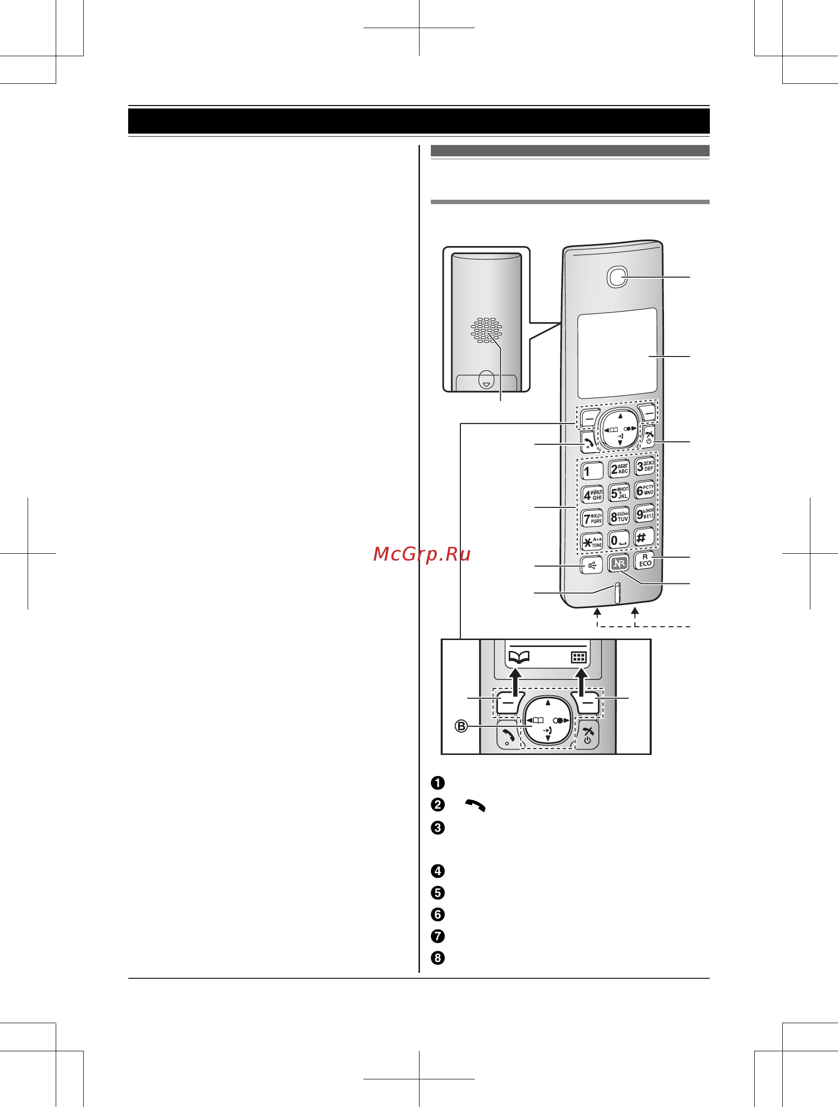 Panasonic KX-TG7861RUW [12/64] Трубка