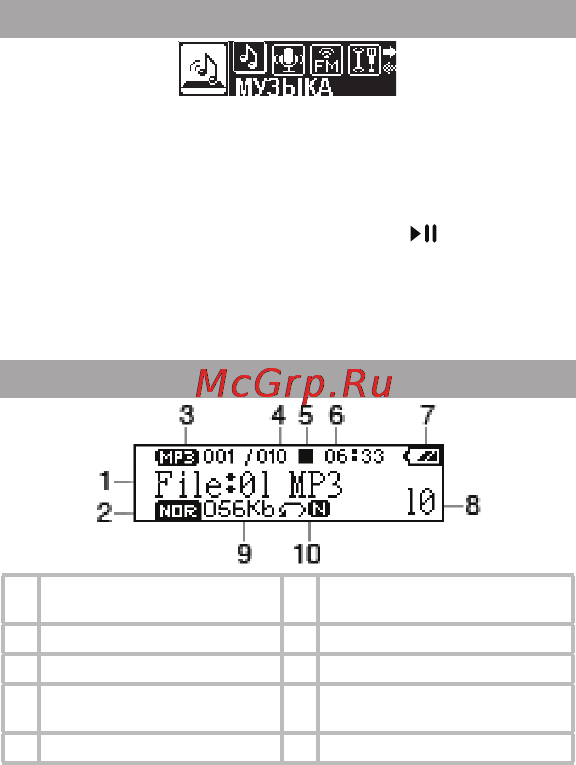 Texet Т-269 4Gb Violet [11/28] Воспроизведение аудио