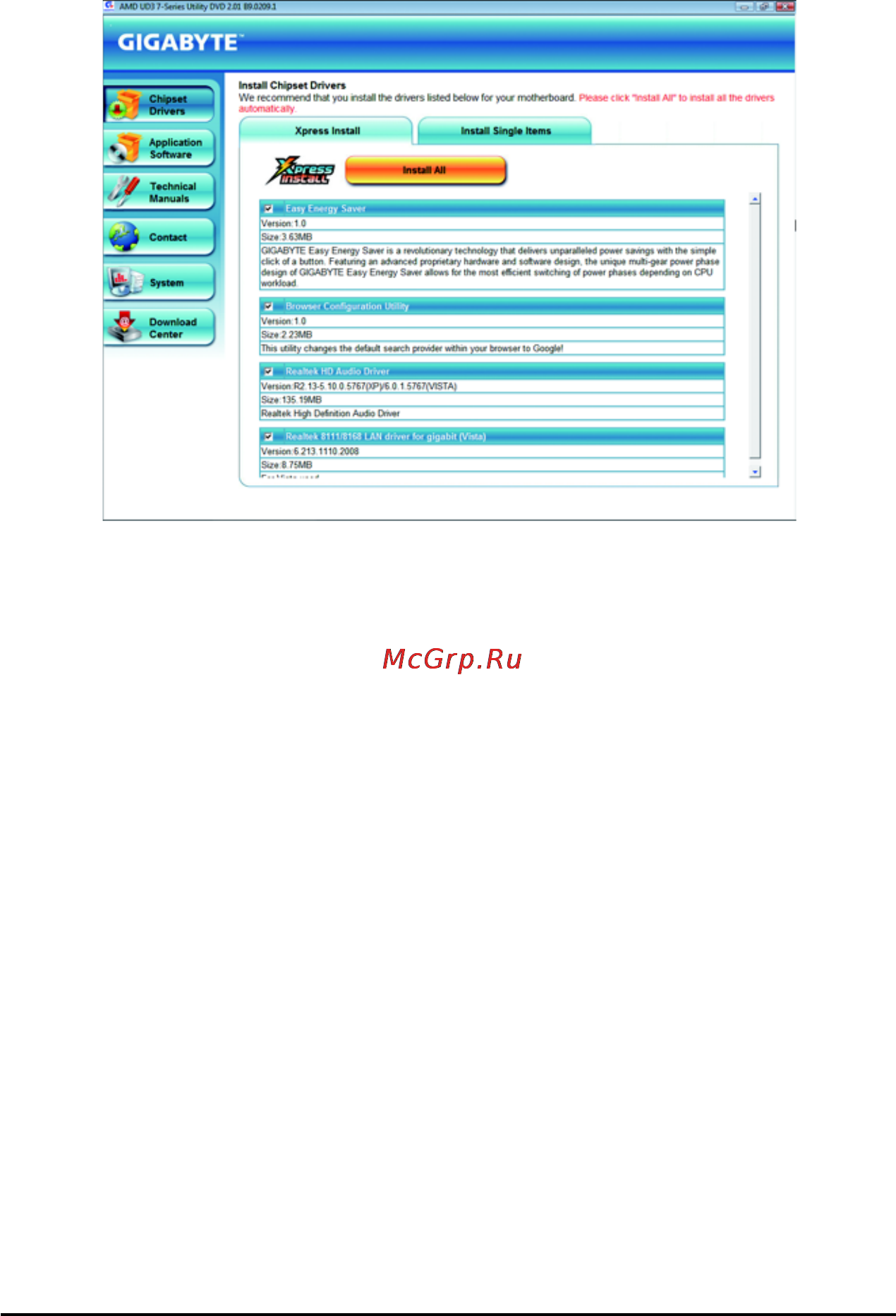 Gigabyte GA-MA770T-UD3   (rev. 1.1) [60/100] 6 download center