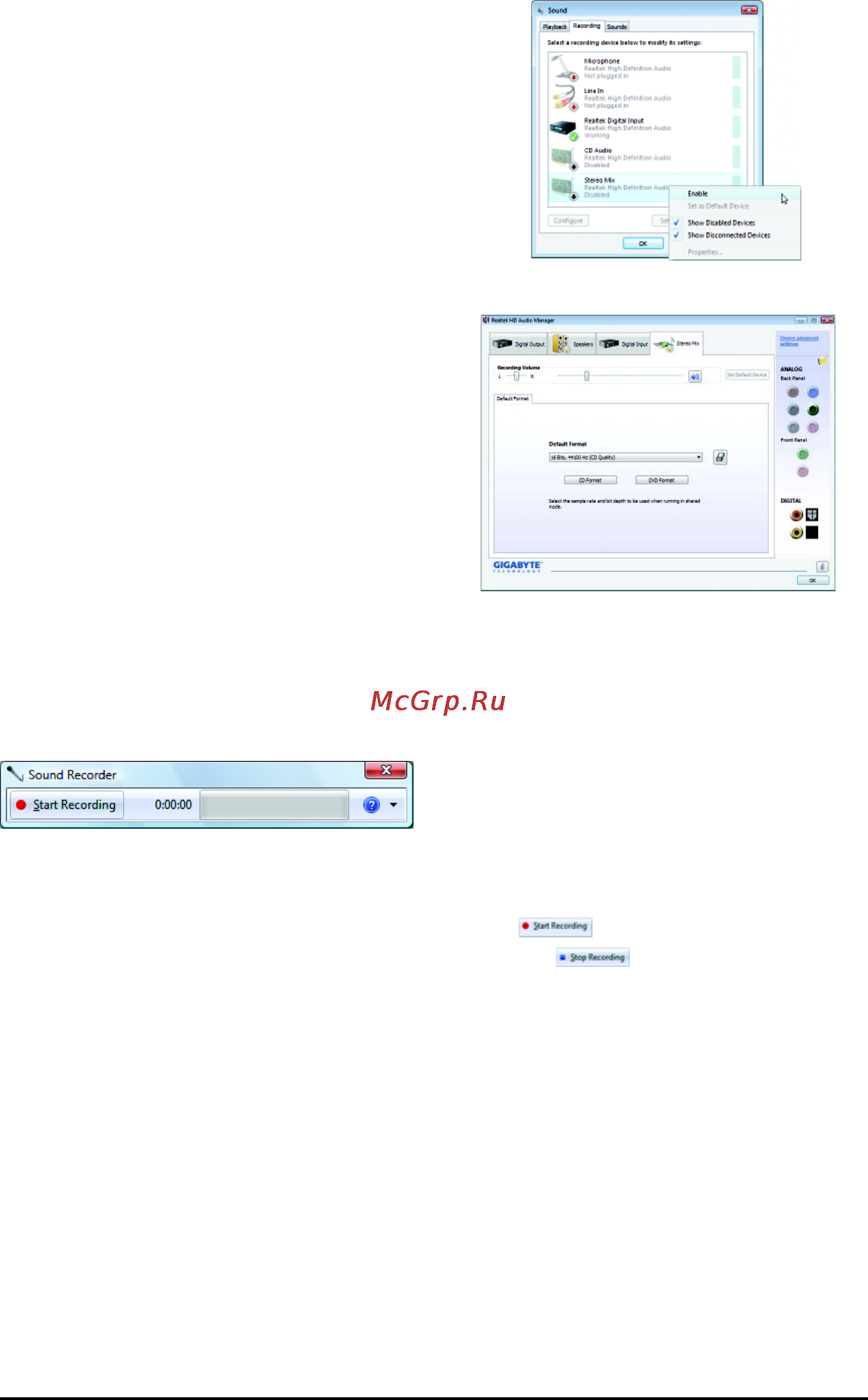 Gigabyte GA-MA770T-UD3   (rev. 1.1) [90/100] 2 4 using the sound recorder