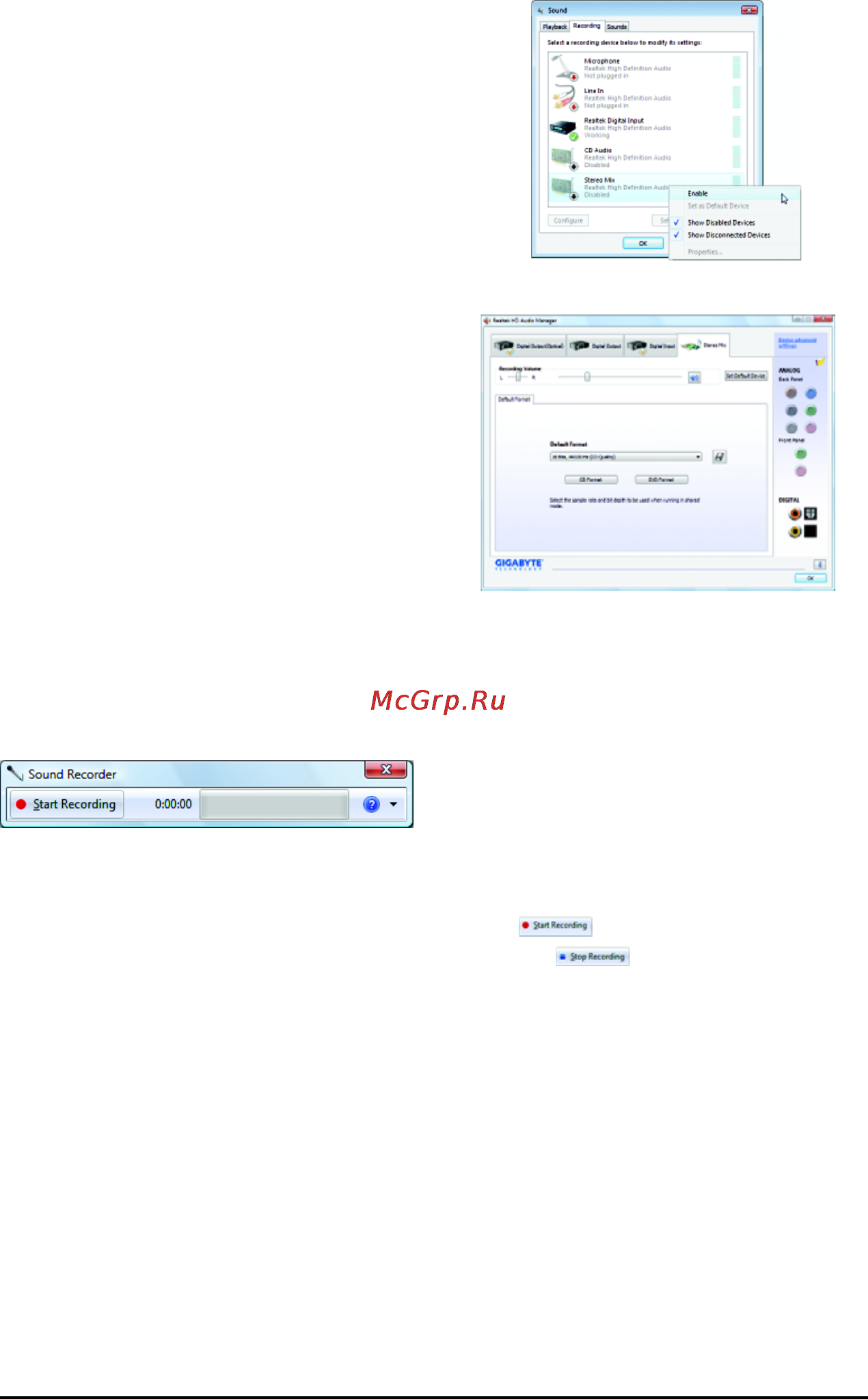 Gigabyte GA-MA770T-UD3P   (rev. 1.4) [90/100] 2 4 using the sound recorder