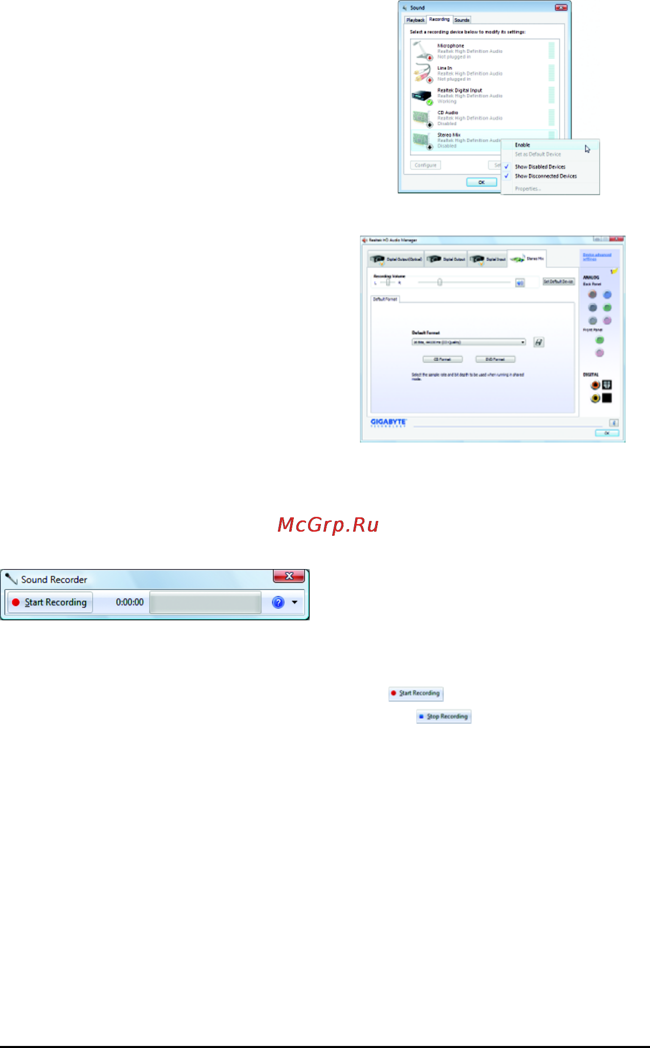 Gigabyte GA-MA770T-UD3   (rev. 1.5) [90/100] 2 4 using the sound recorder