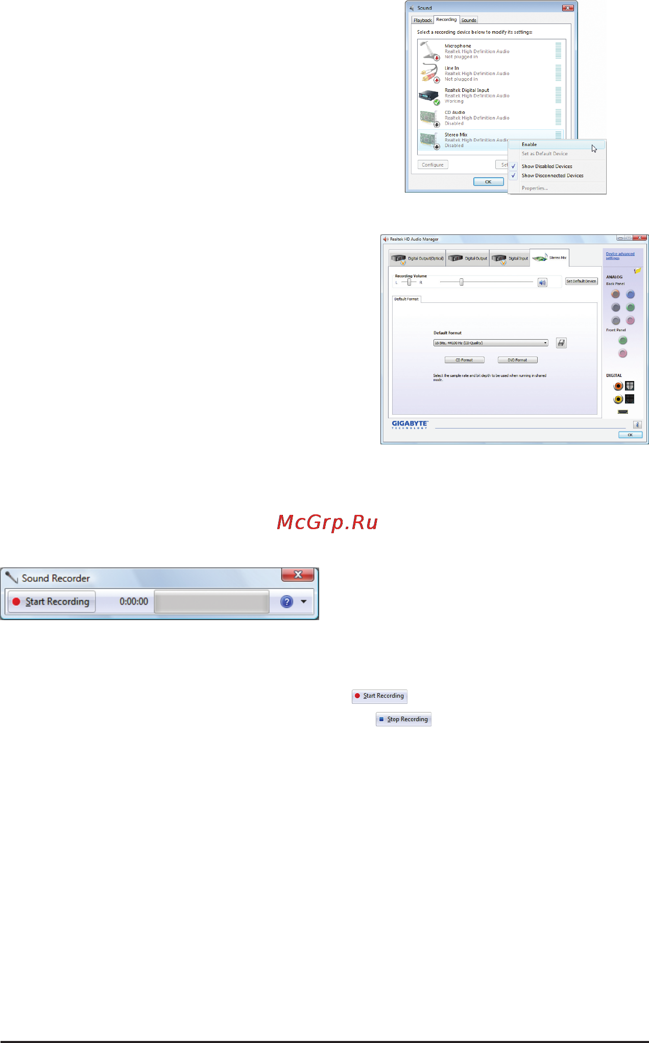 Gigabyte GA-880GA-UD3H   (rev. 2.2) [107/116] 2 5 using the sound recorder