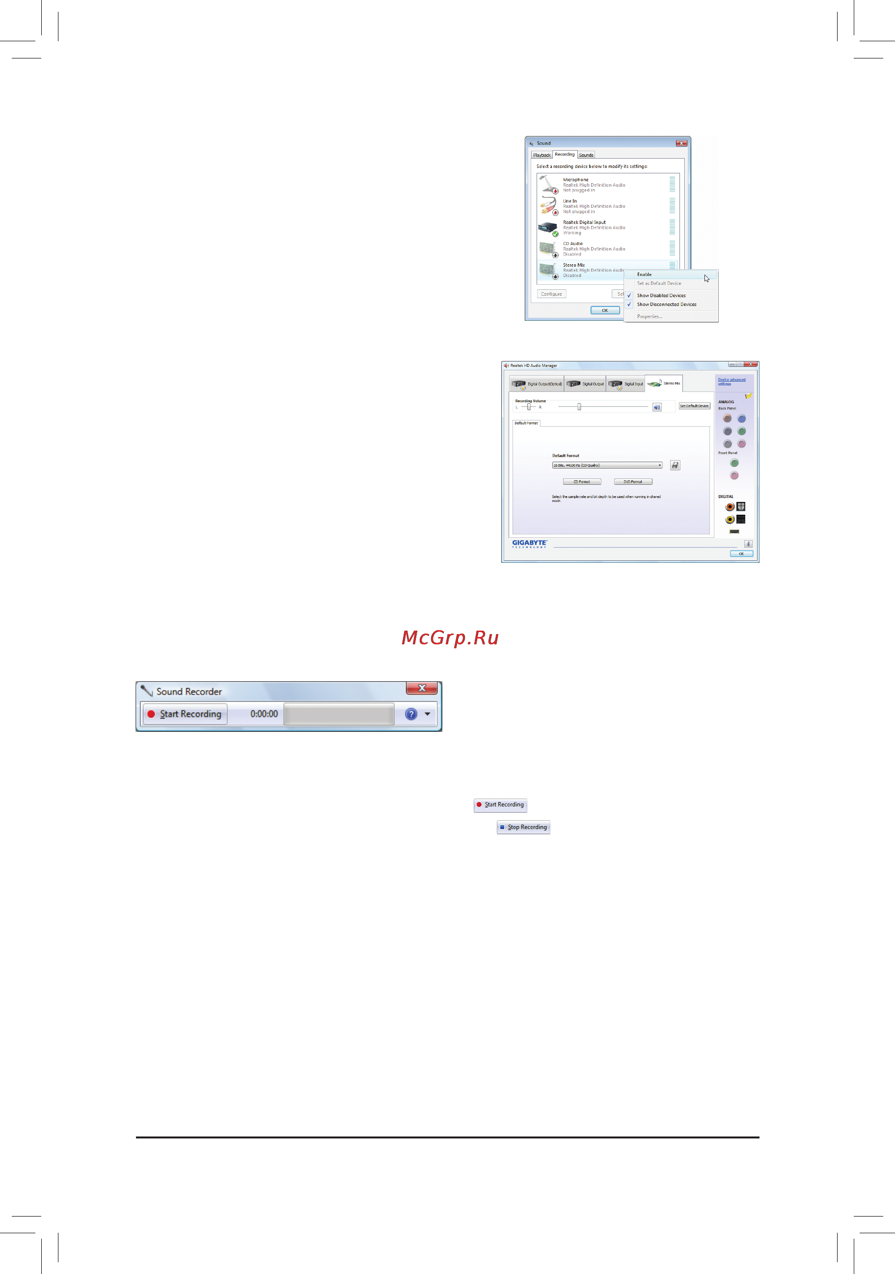 Gigabyte GA-880GA-UD3H   (rev. 3.0) [107/116] 2 5 using the sound recorder