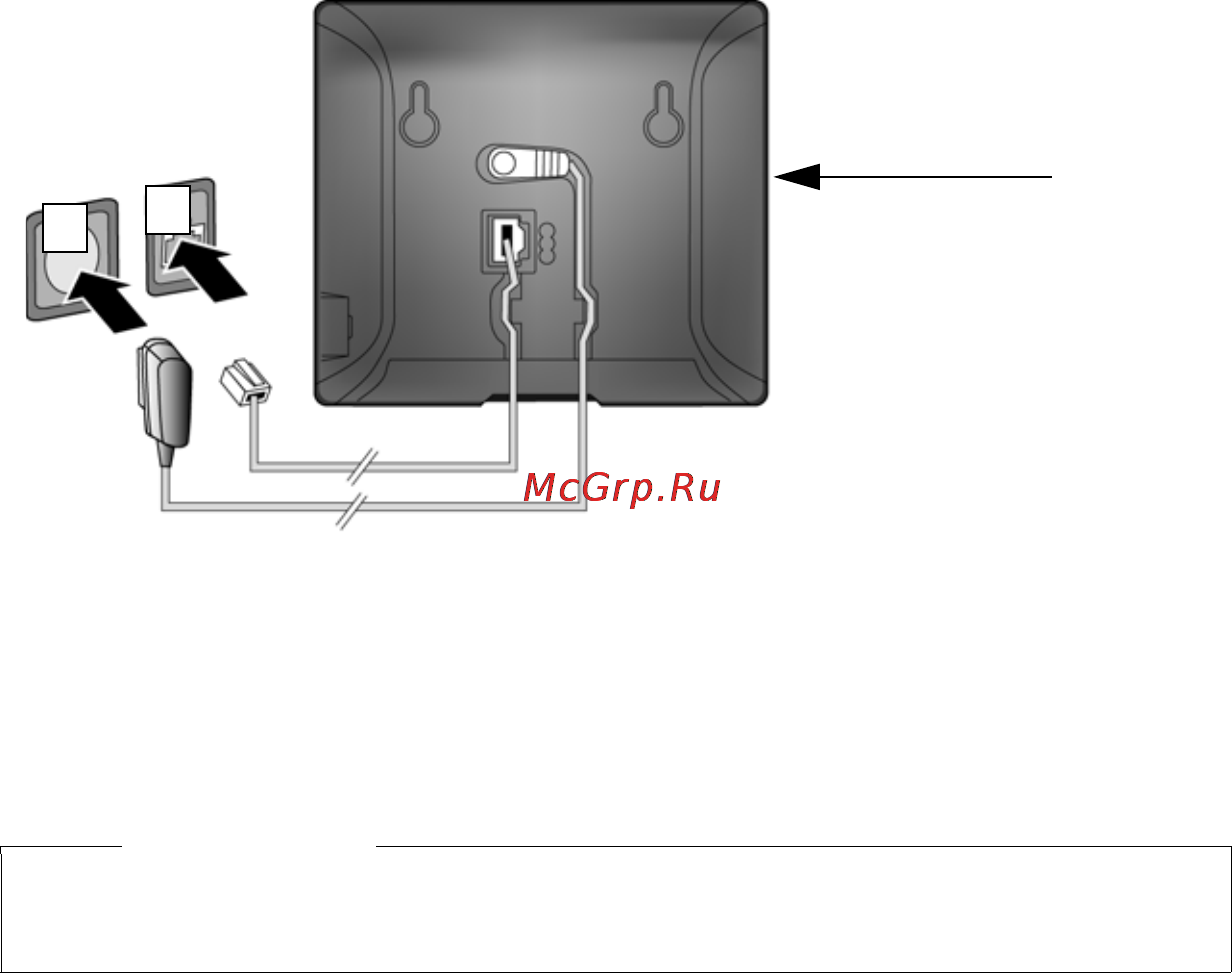 Gigaset A510 IP Black [22/199] Подключение базового блока к телефонной и электрической сетям