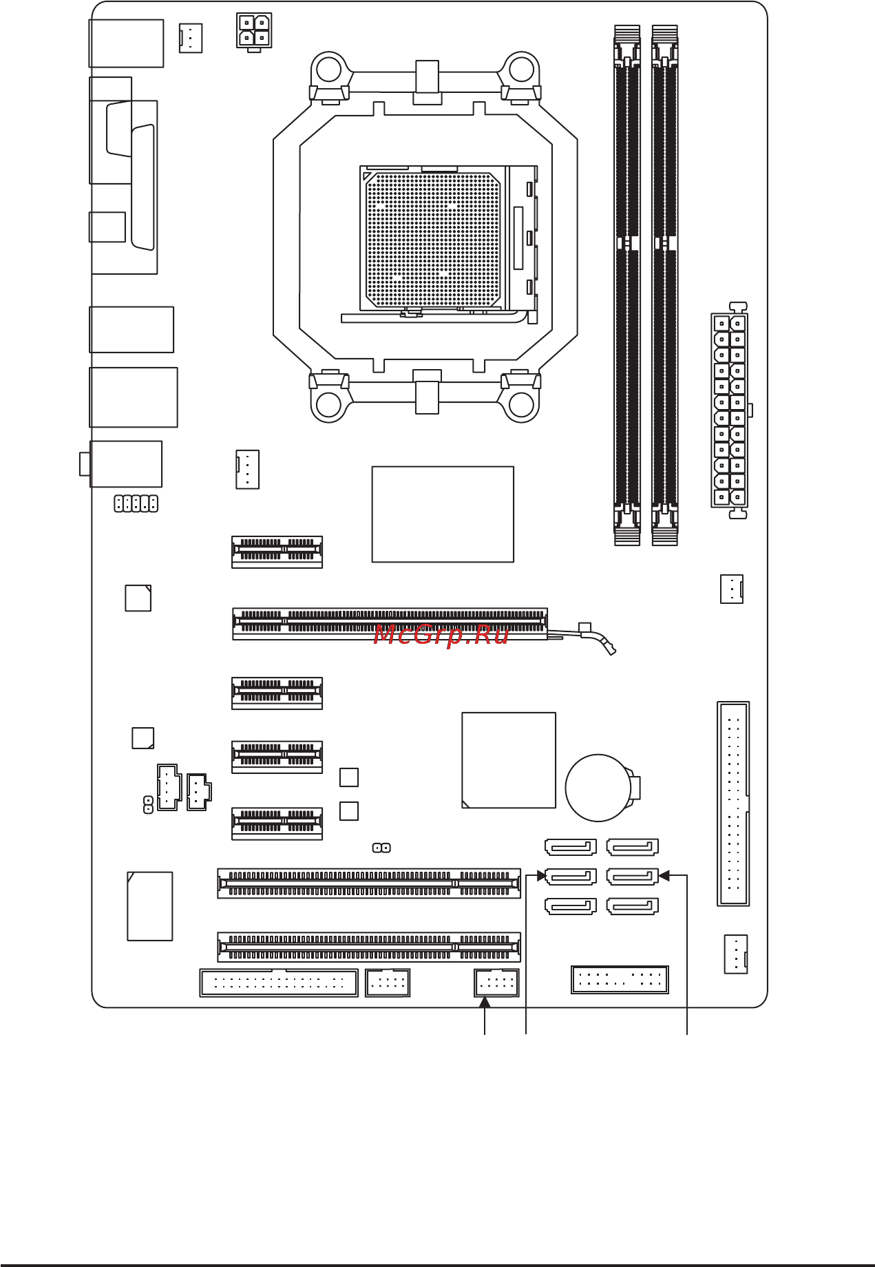 Gigabyte GA-770T-D3L   (rev. 1.x) [7/100] Ga 770t d3l motherboard layout