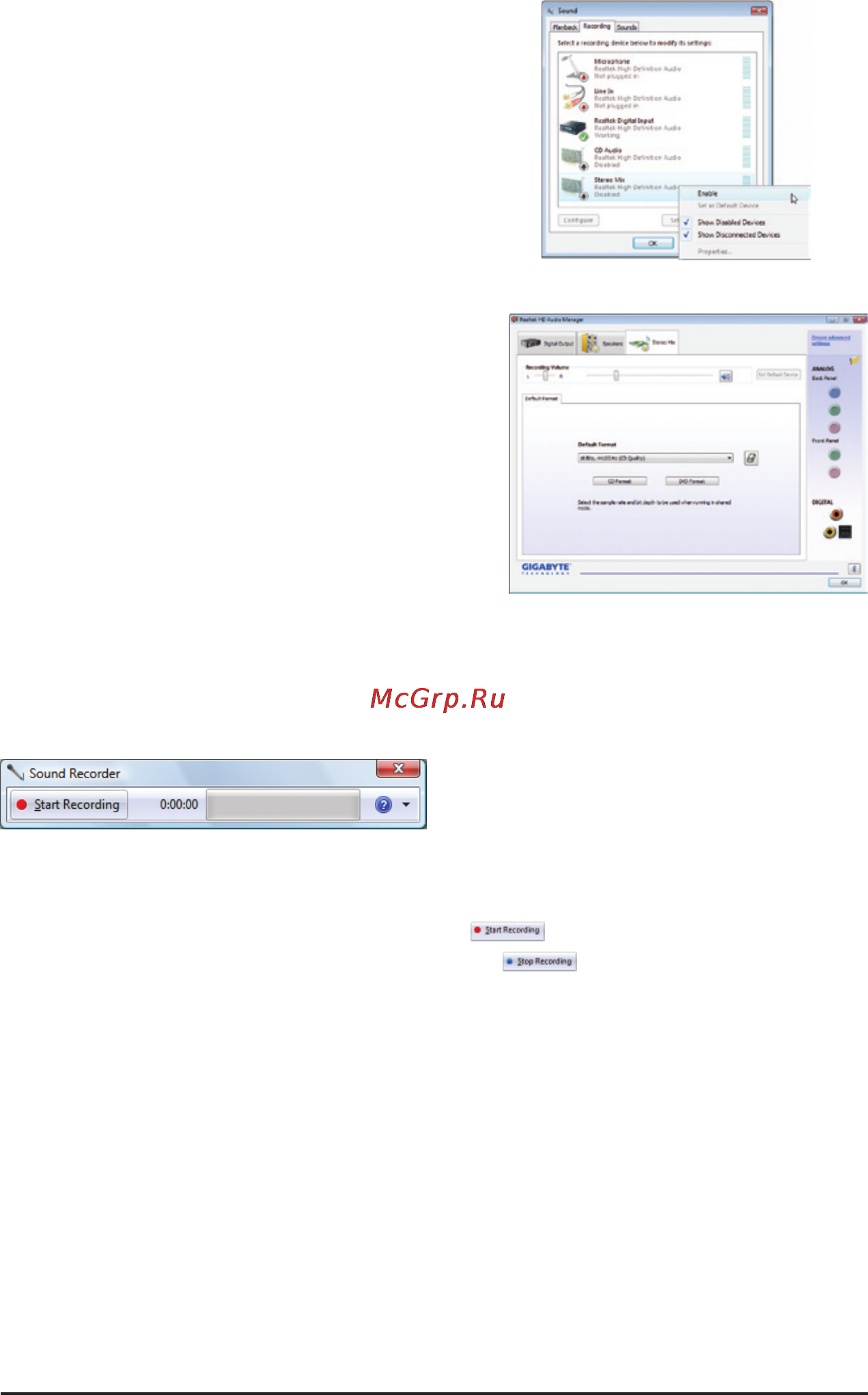 Gigabyte GA-770T-D3L   (rev. 1.x) [90/100] 2 4 using the sound recorder