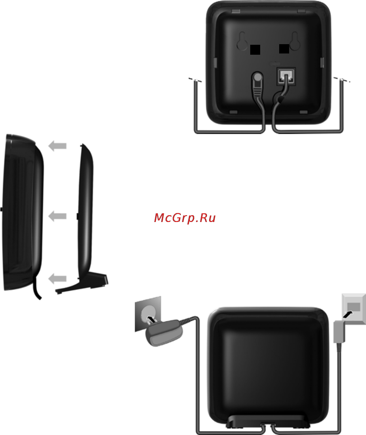 Gigaset SL400 Metal Black [16/114] Подключение базового блока