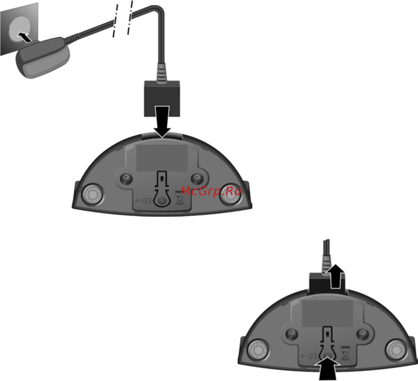 Gigaset SL400 Metal Black [17/114] Подсоединение зарядного устройства