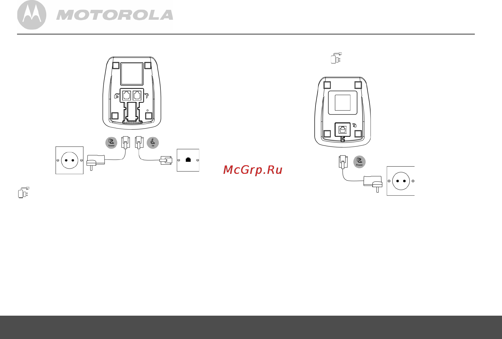 Motorola S2001 RU [8/55] Подключение базы