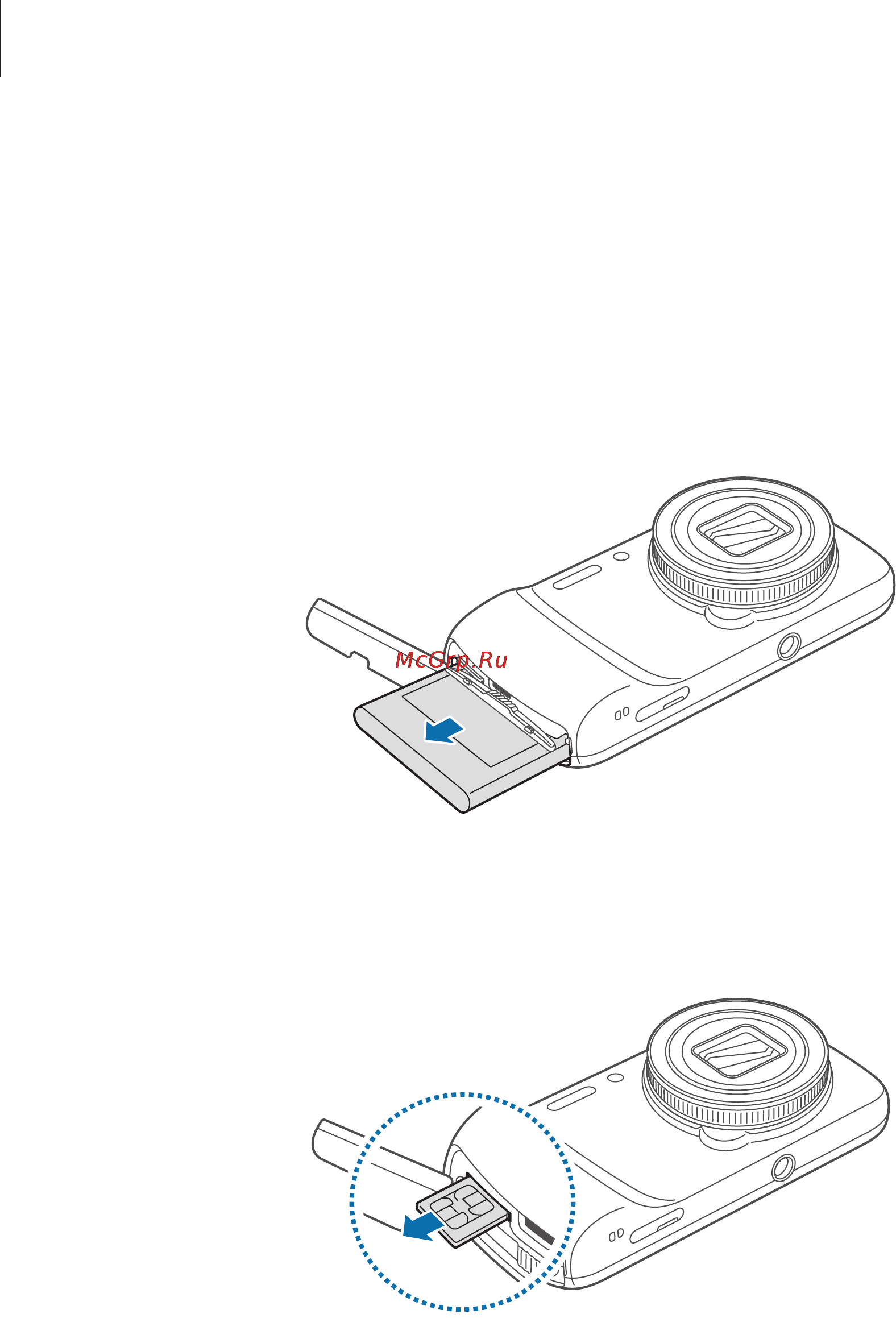 Samsung SM-C101 Galaxy S4 Zoom White [14/172] Извлечение sim или usim карты и аккумулятора