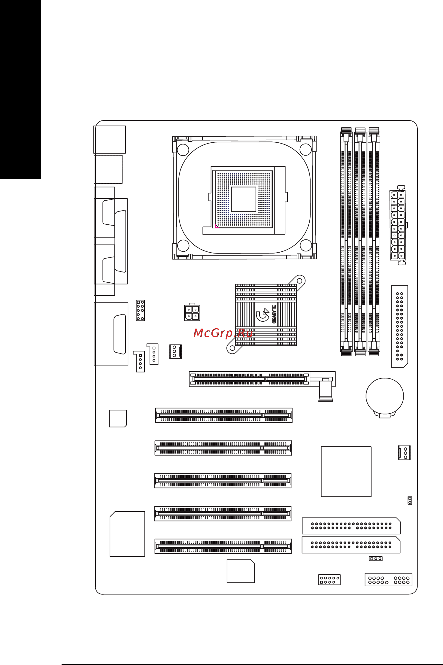 Gigabyte GA-8ID533   (rev. 1.0) [6/22] Расположение элементов на системной плате серии ga 8id533