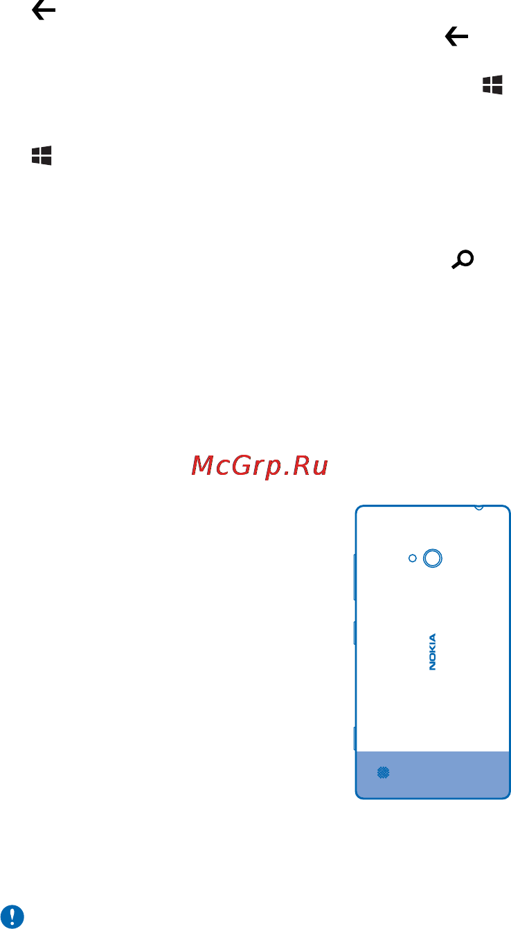 Nokia Lumia 720 Black [7/117] Клавиши возврата и поиска начальная клавиша