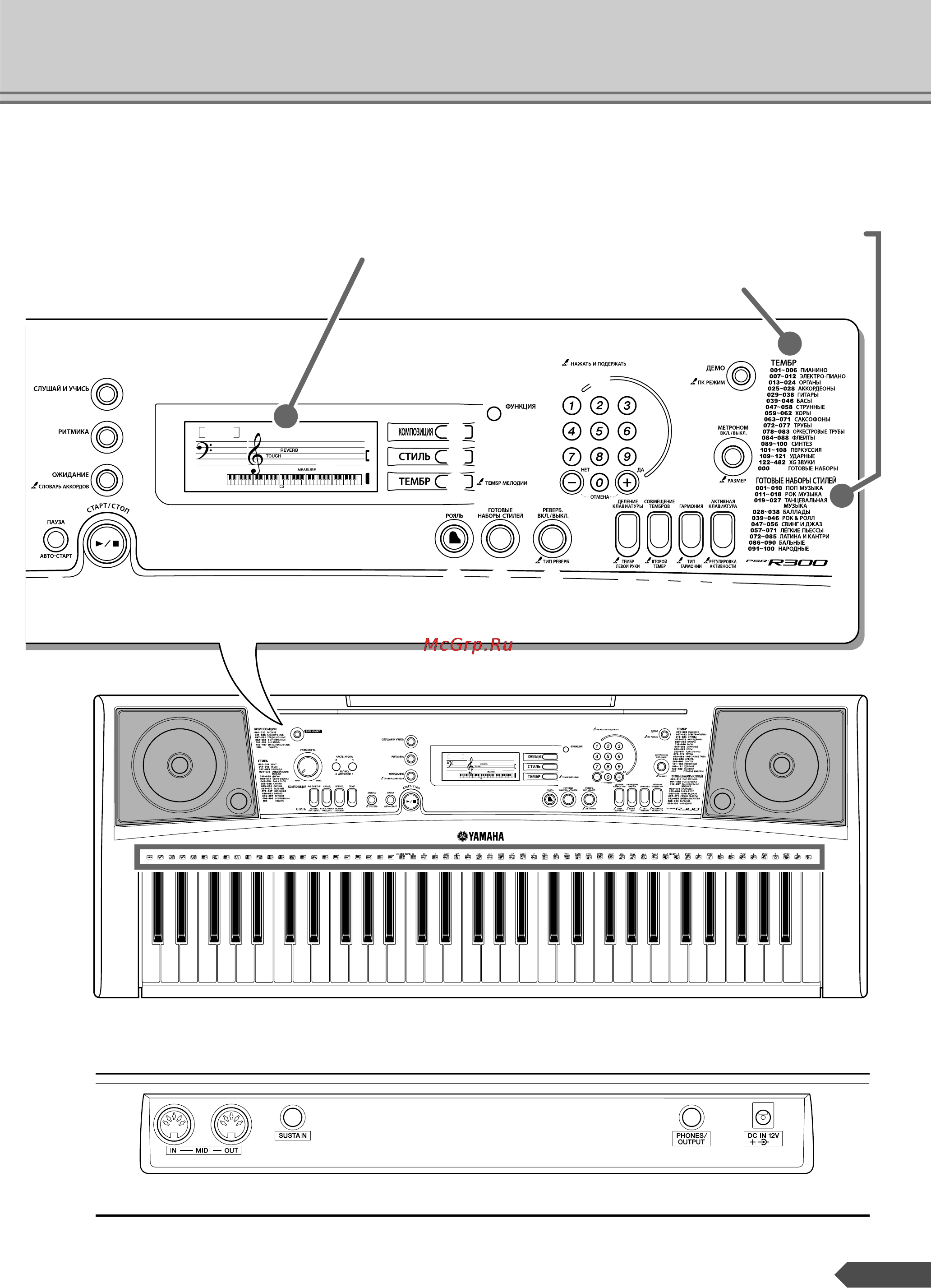 Yamaha PSR-R300 [11/90] 2 1 0 9