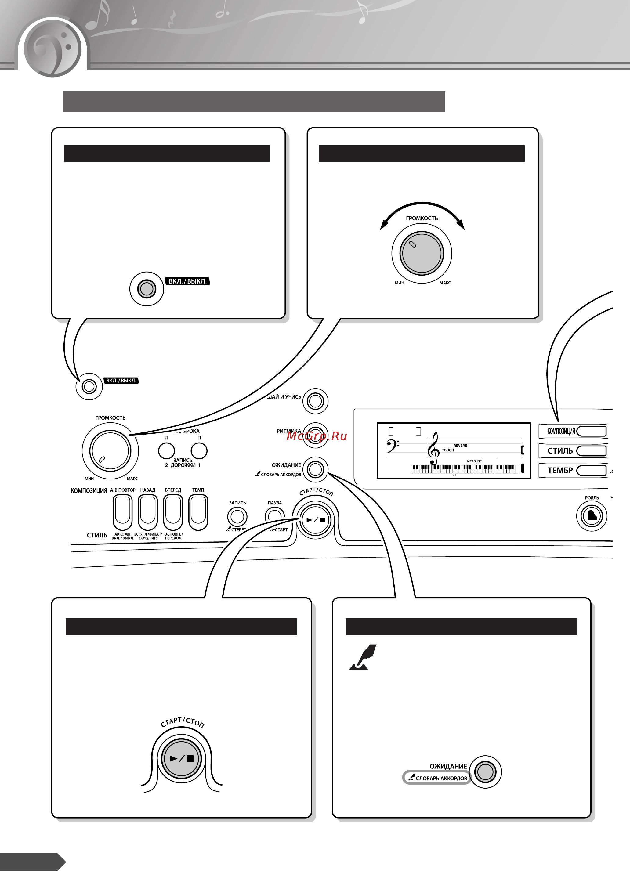 Yamaha PSR-R300 [32/90] Основные операции и экраны