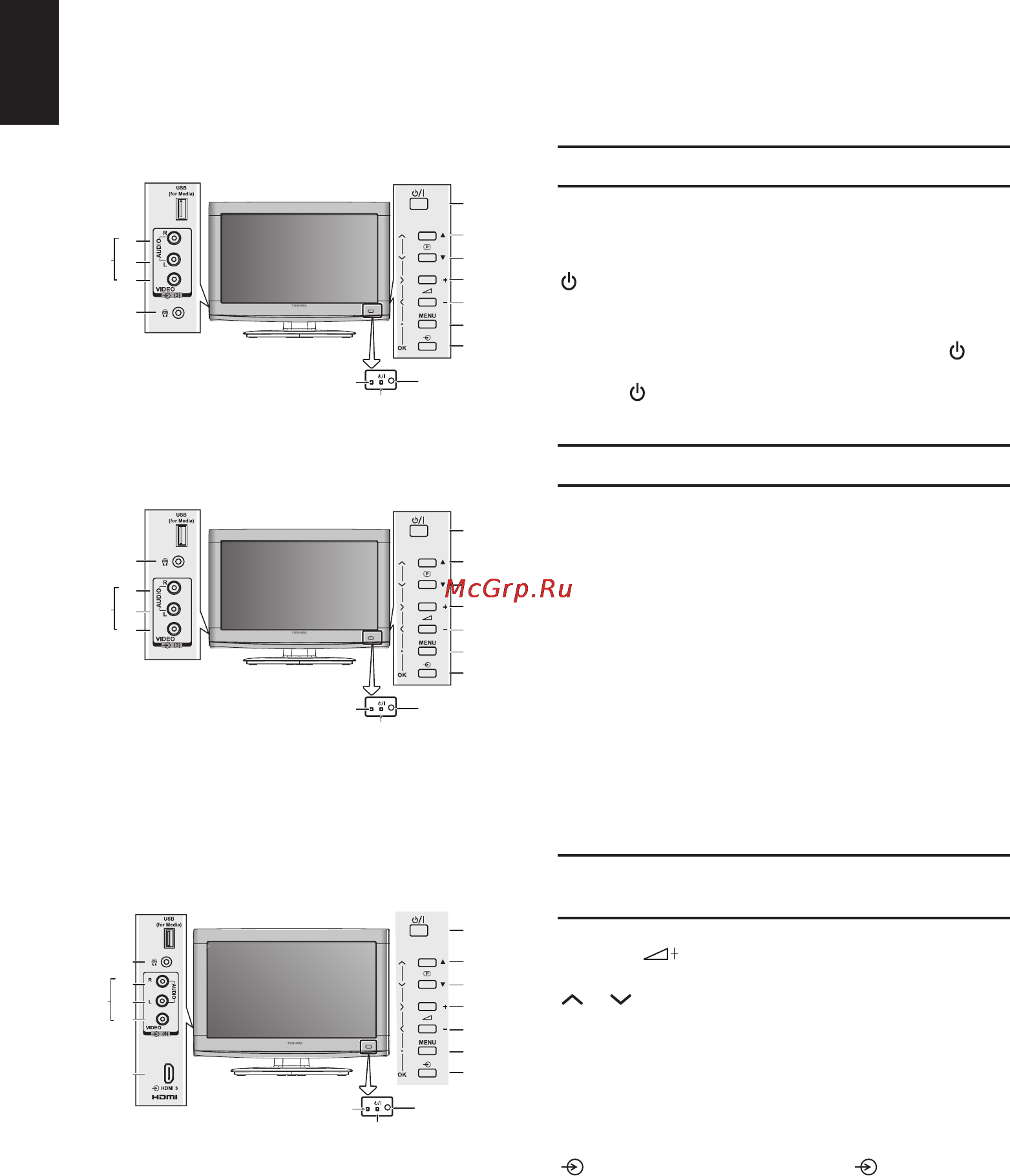 Toshiba 19 AV703 R [8/16] Использование элементов управления