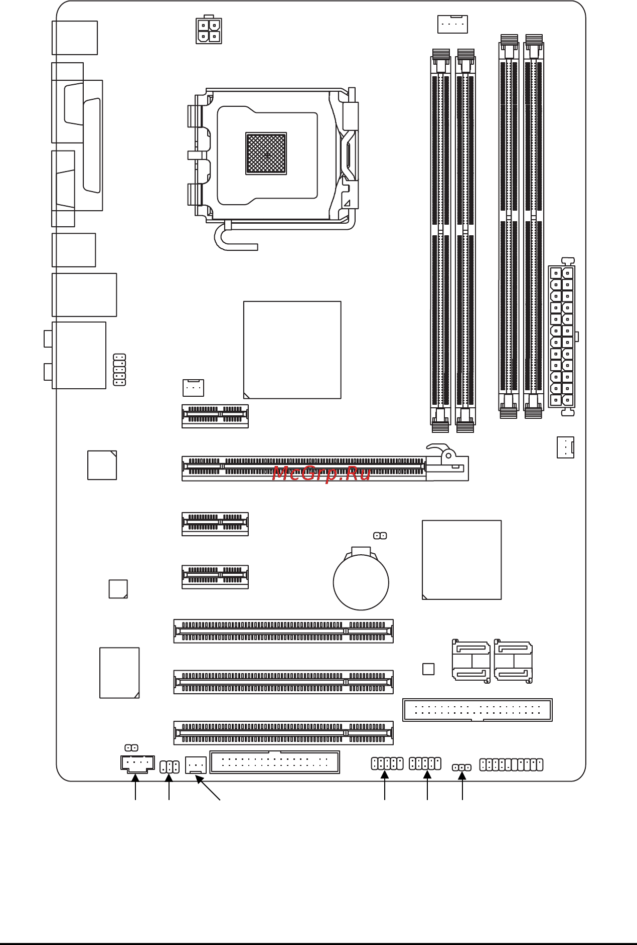 Gigabyte GA-945G-DS3   (rev. 3.3) [7/72] Ga 945g ds3 motherboard layout
