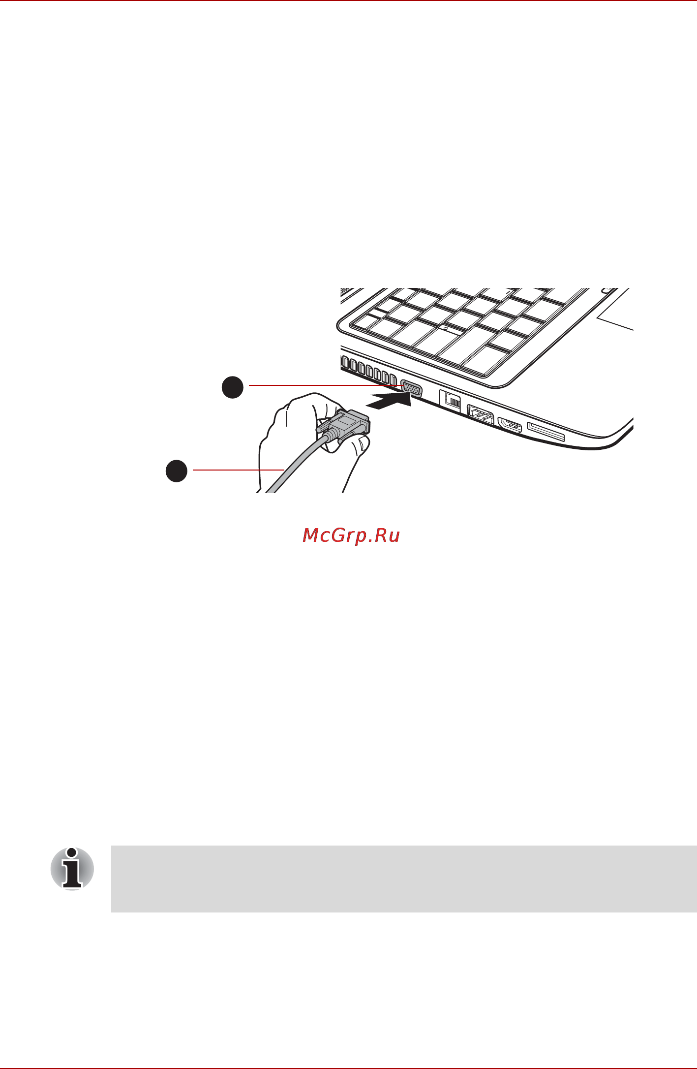 Toshiba Satellite L675D-111 [84/231] Подключение кабеля монитора