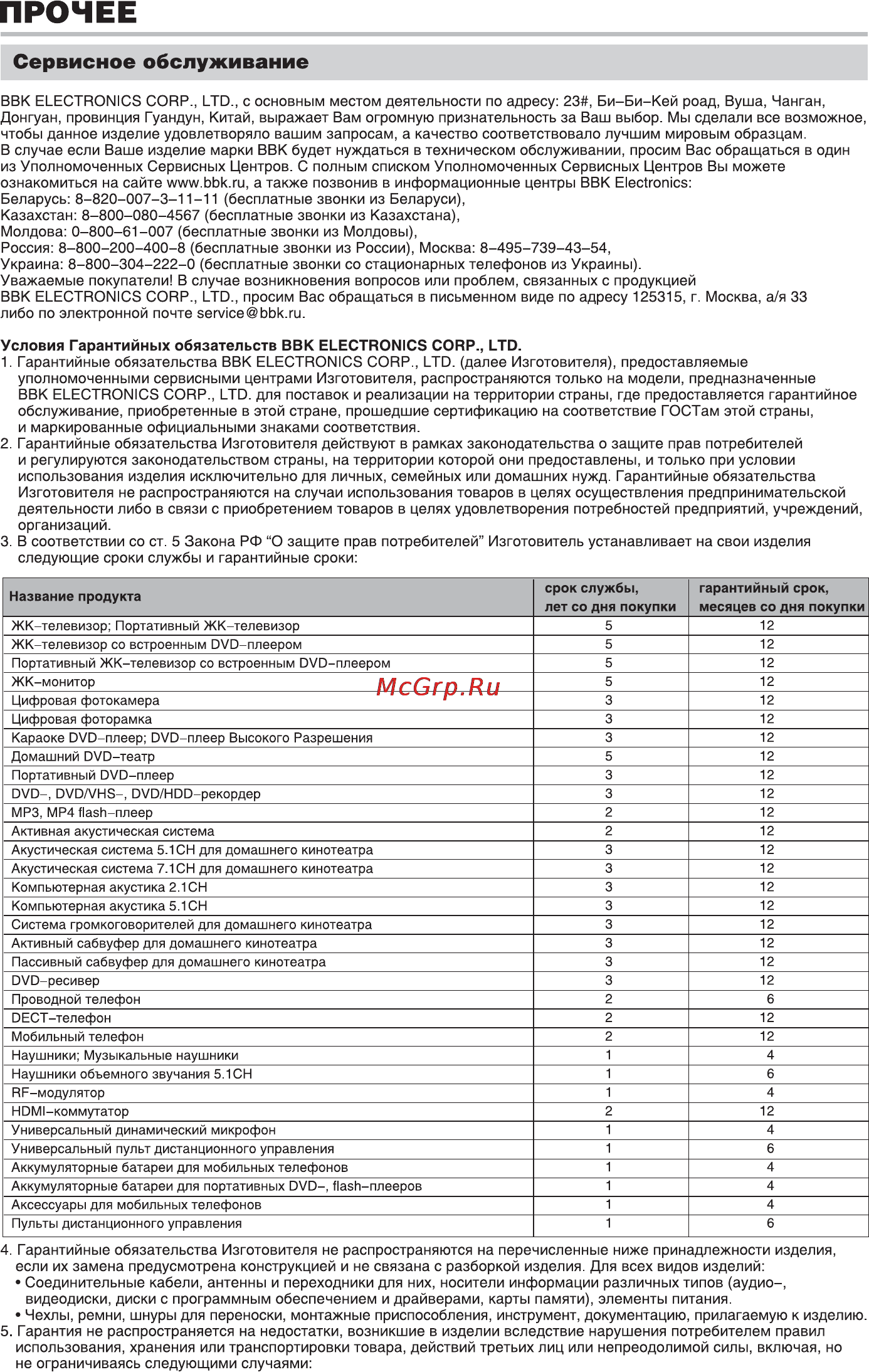 BBK LT4710HD [20/22] Прочее