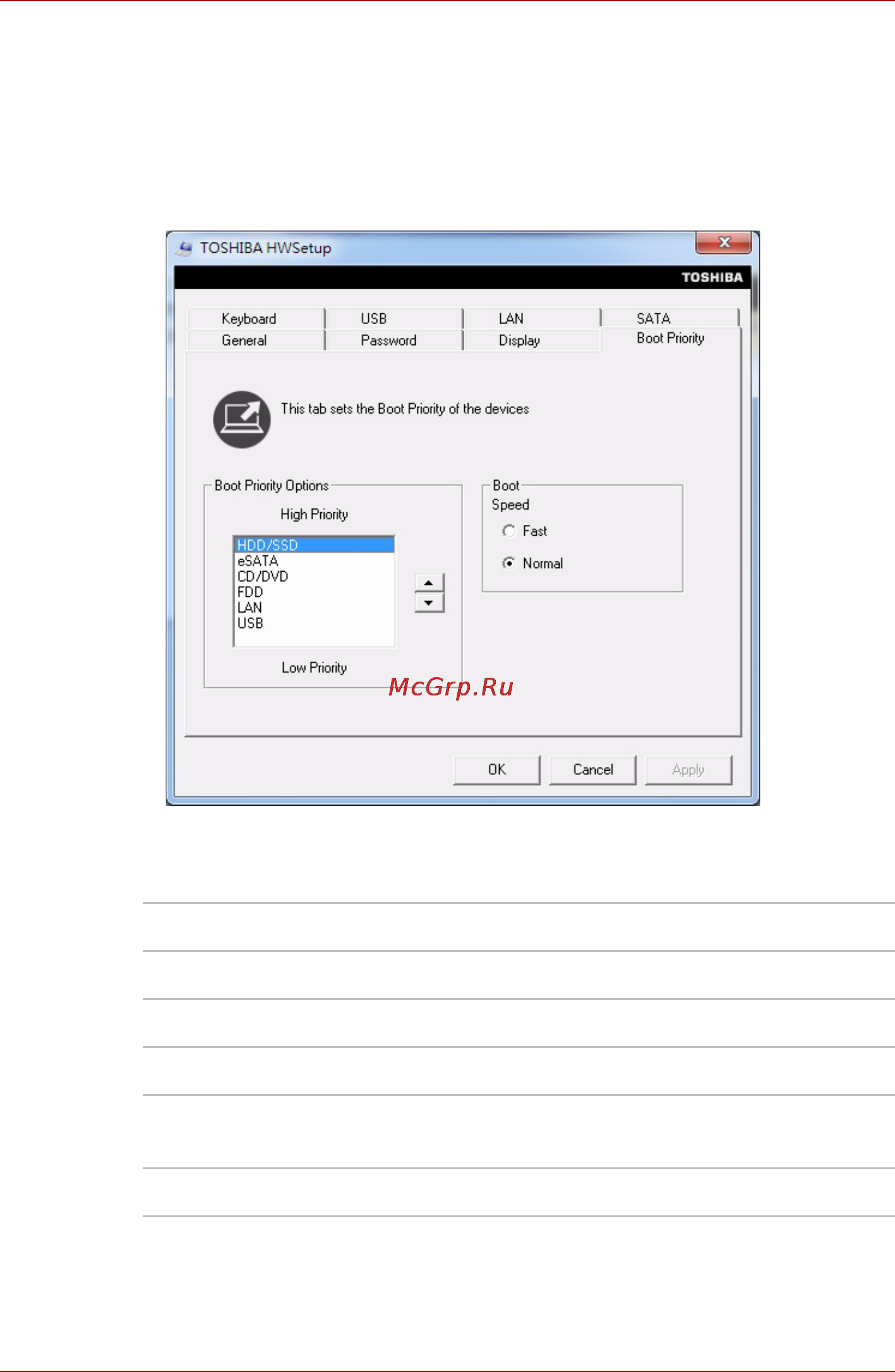 Toshiba L635-130 [161/234] Boot priority приоритет загрузки