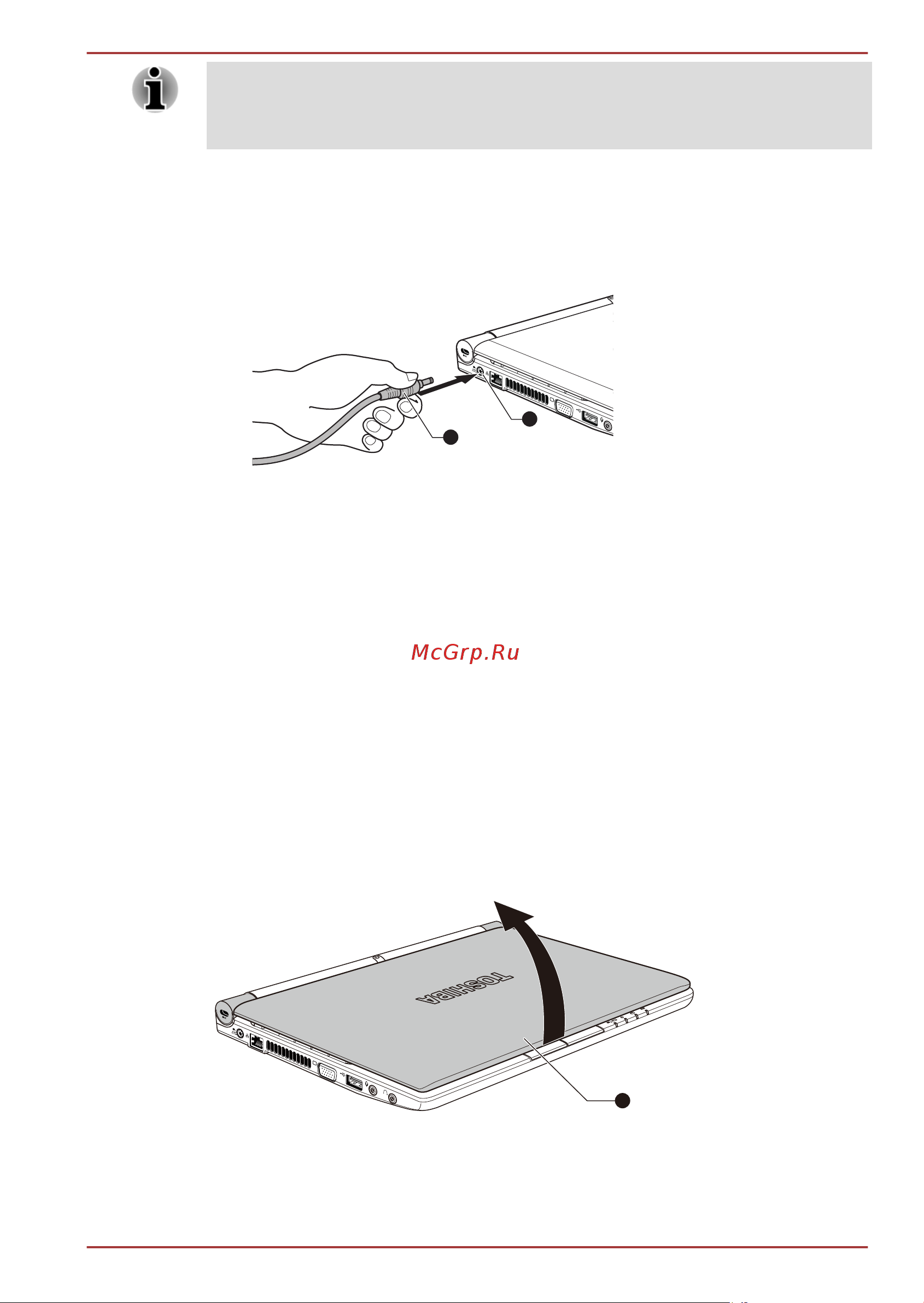 Toshiba NB520-10E [20/163] Открывание дисплея
