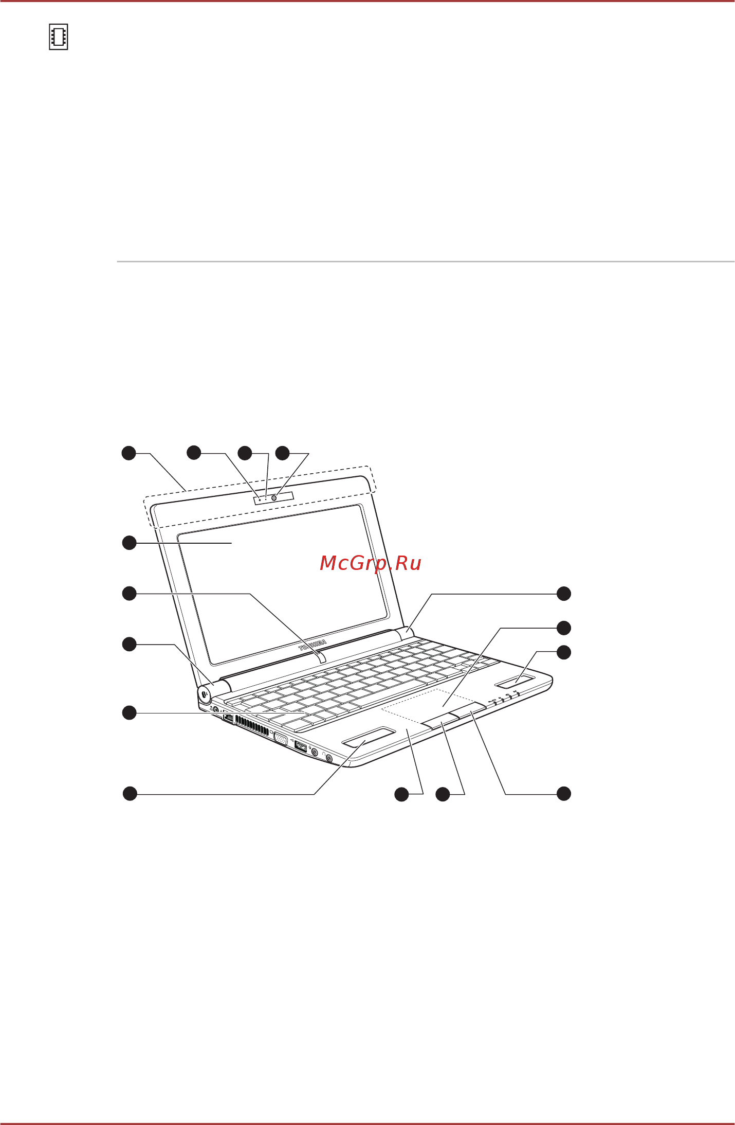 Toshiba NB550D-10K [35/163] Вид спереди с открытым дисплеем