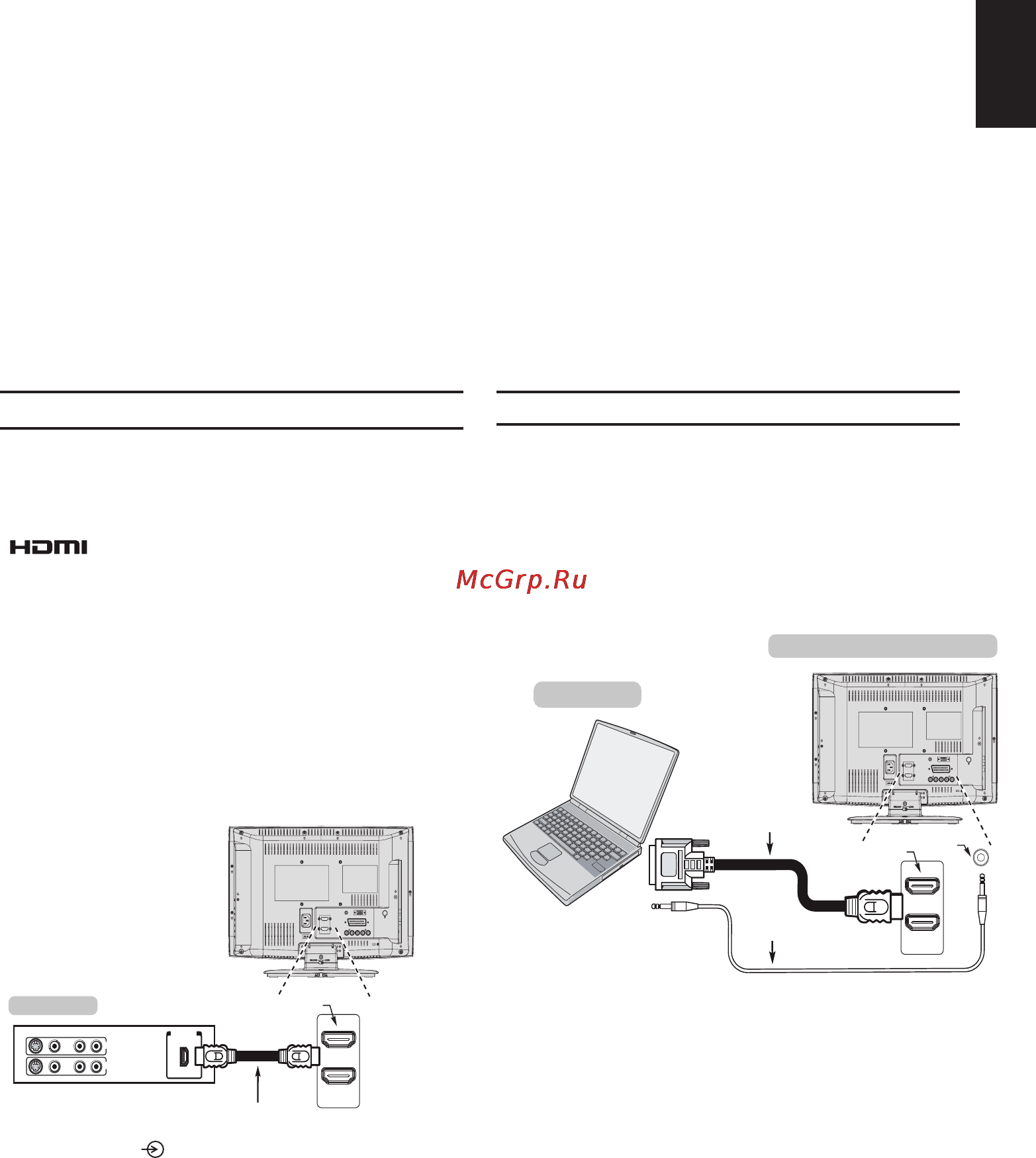 Toshiba 32 AV704 R [11/41] Подключение устройства hdmi или dvi к входу hdmi