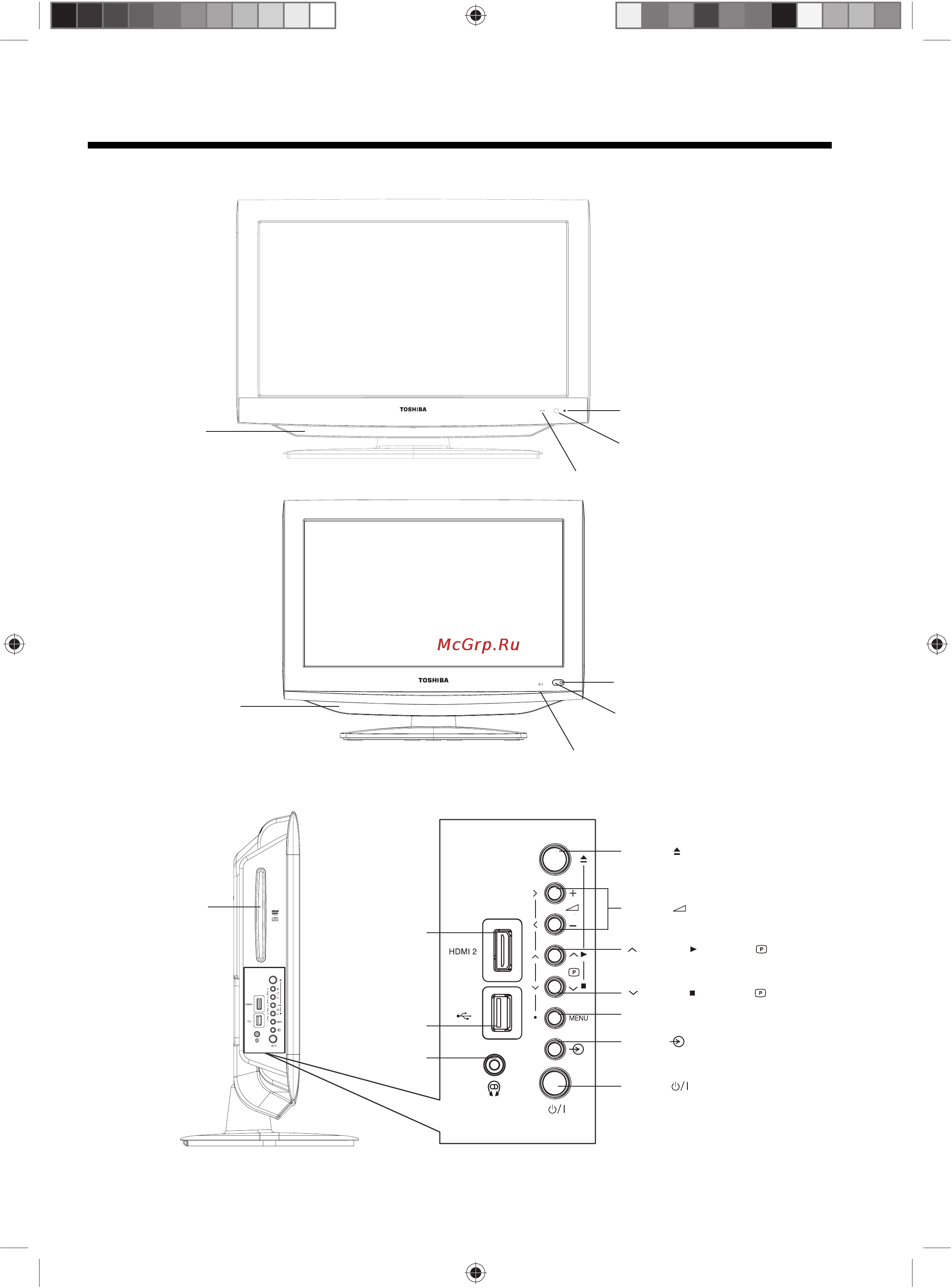Toshiba 32 DV703 R [8/58] Органы управления телевизором