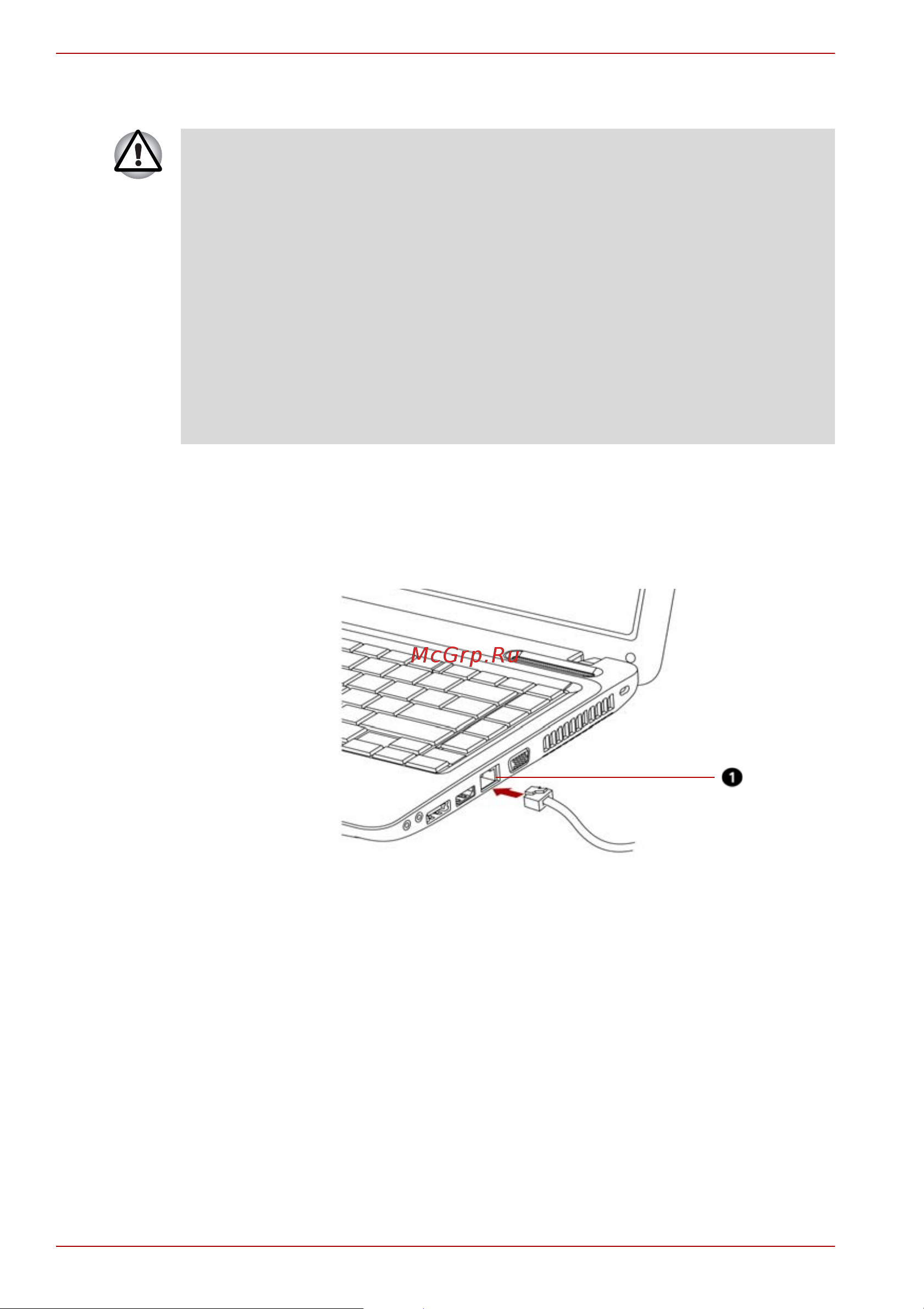 Toshiba Satellite L635-12R [126/234] Отсоединение кабеля для подключения к локальной сети