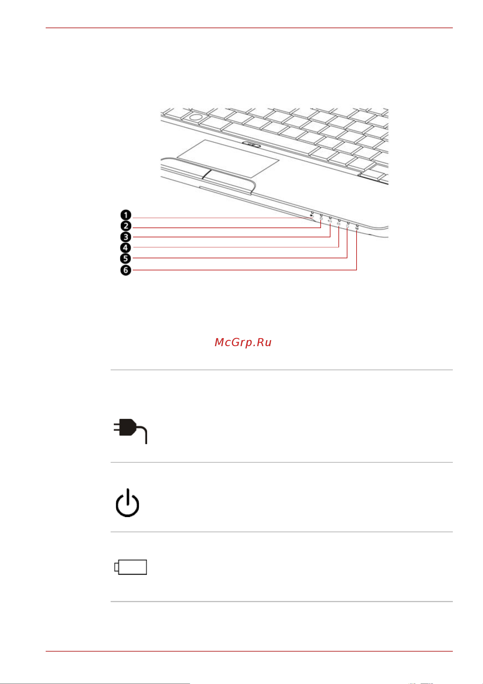 Toshiba Satellite L635-12R [49/234] Системные индикаторы