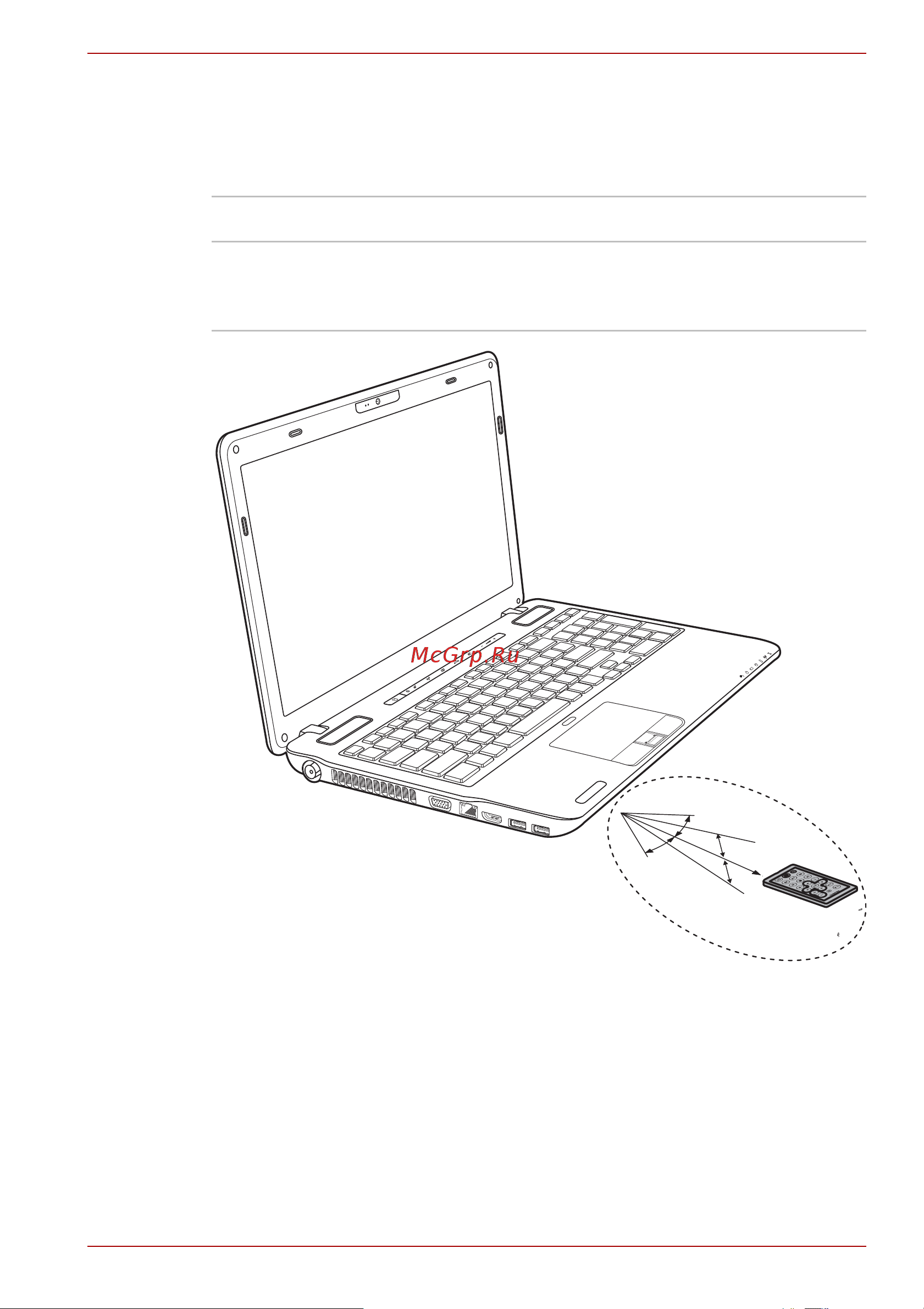 Toshiba Satellite A665-14H [59/256] Радиус действия пульта дистанционного управления