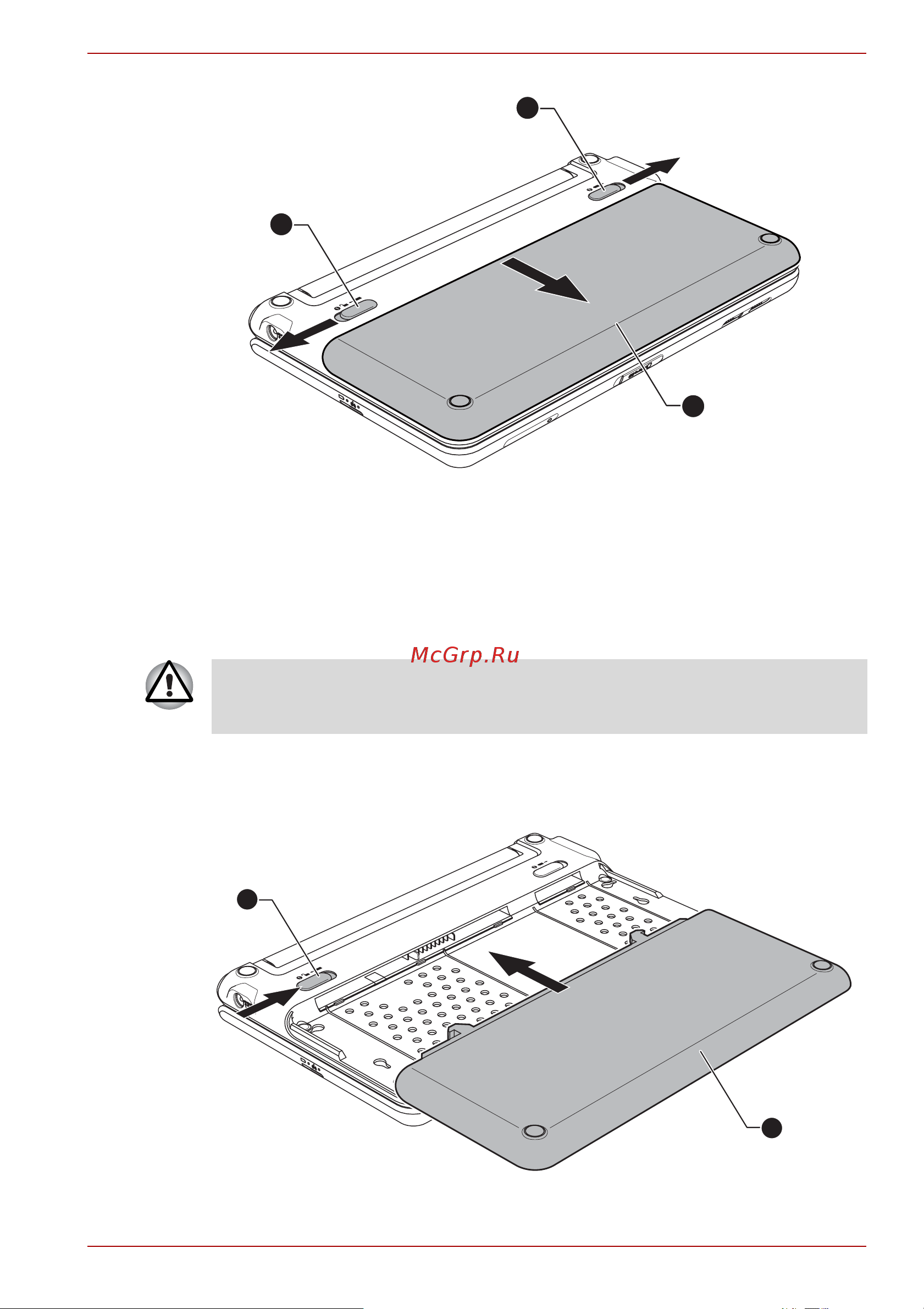Toshiba Libretto W100-106 [85/132] Установка батарейного источника питания